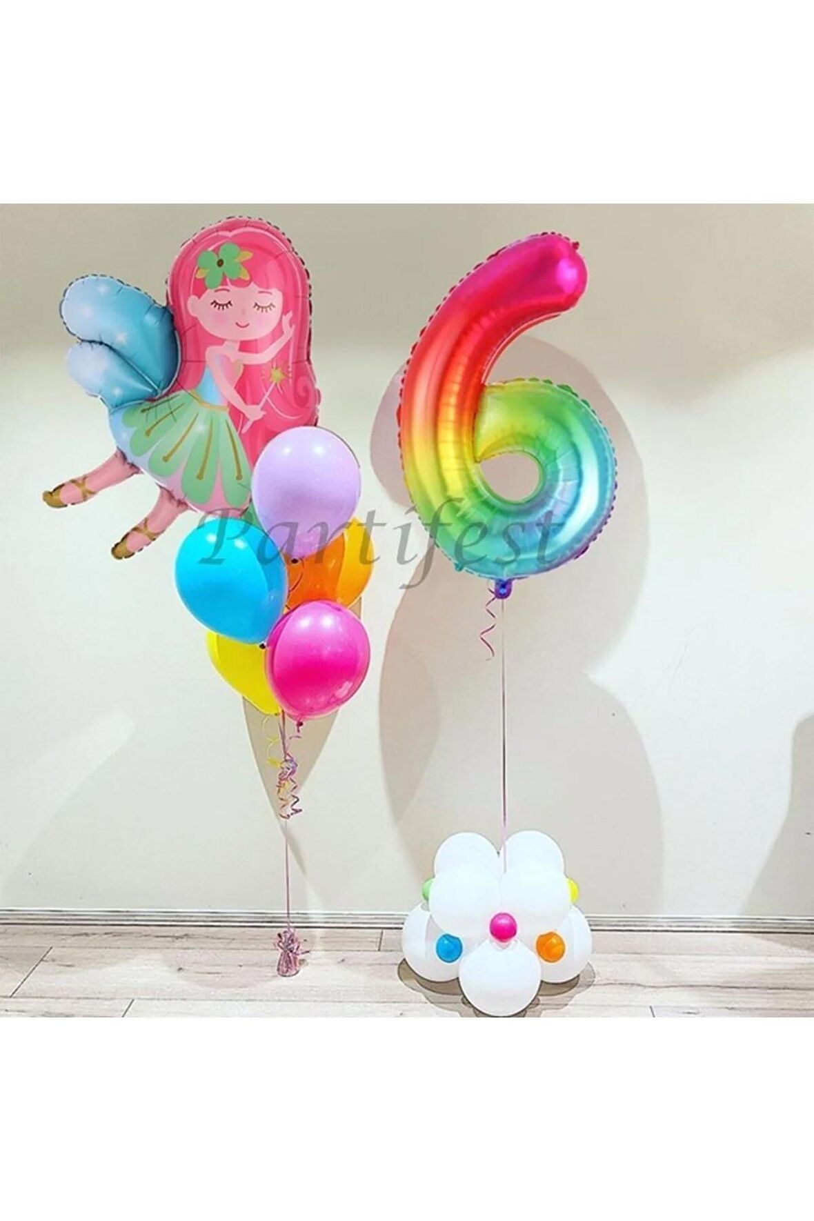 Peri Kızı Balon Set Peri Kızı Folyo Balon Set Konsept Doğum Günü Set 6 Yaş Balon