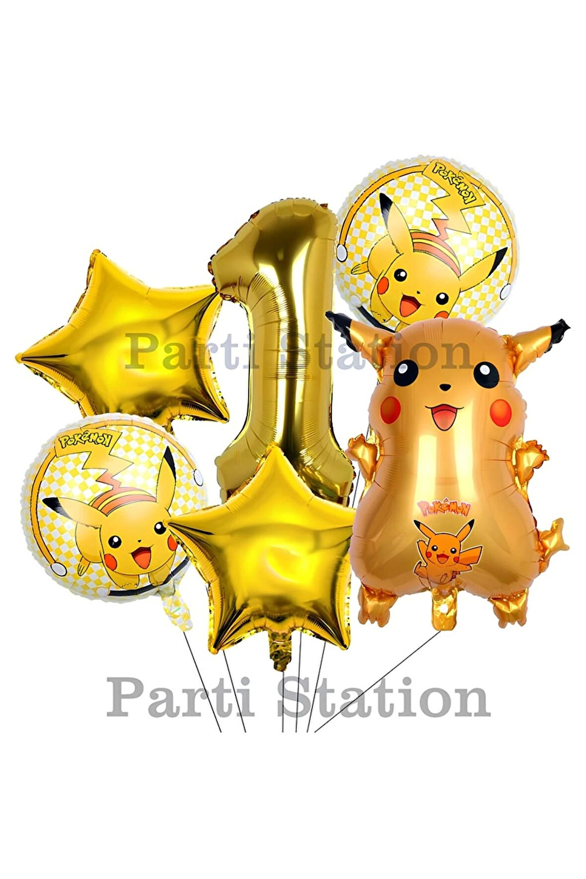 Pokemon Pikaçu Konsept 9 Yaş Doğum Günü Balon Set Pokemon Pikachu Folyo Balon Set