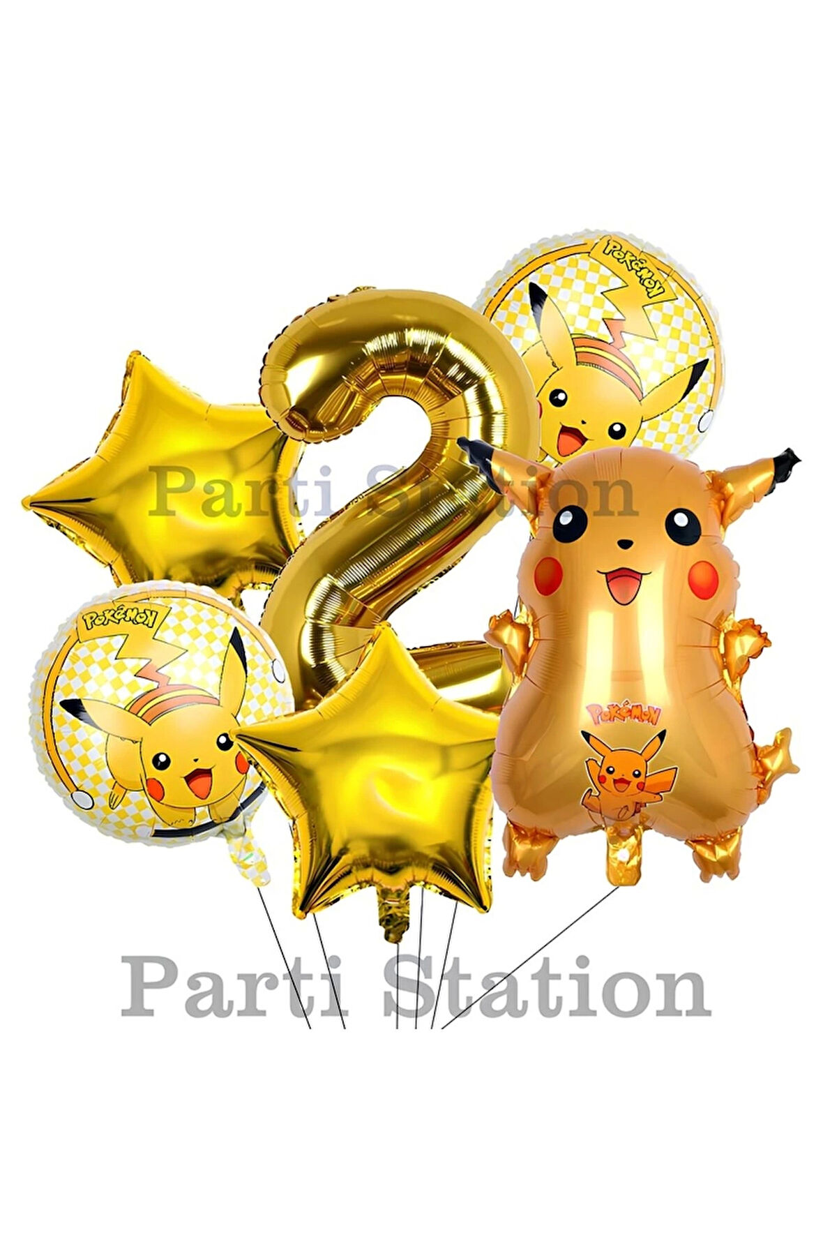 Pokemon Pikaçu Konsept 9 Yaş Doğum Günü Balon Set Pokemon Pikachu Folyo Balon Set
