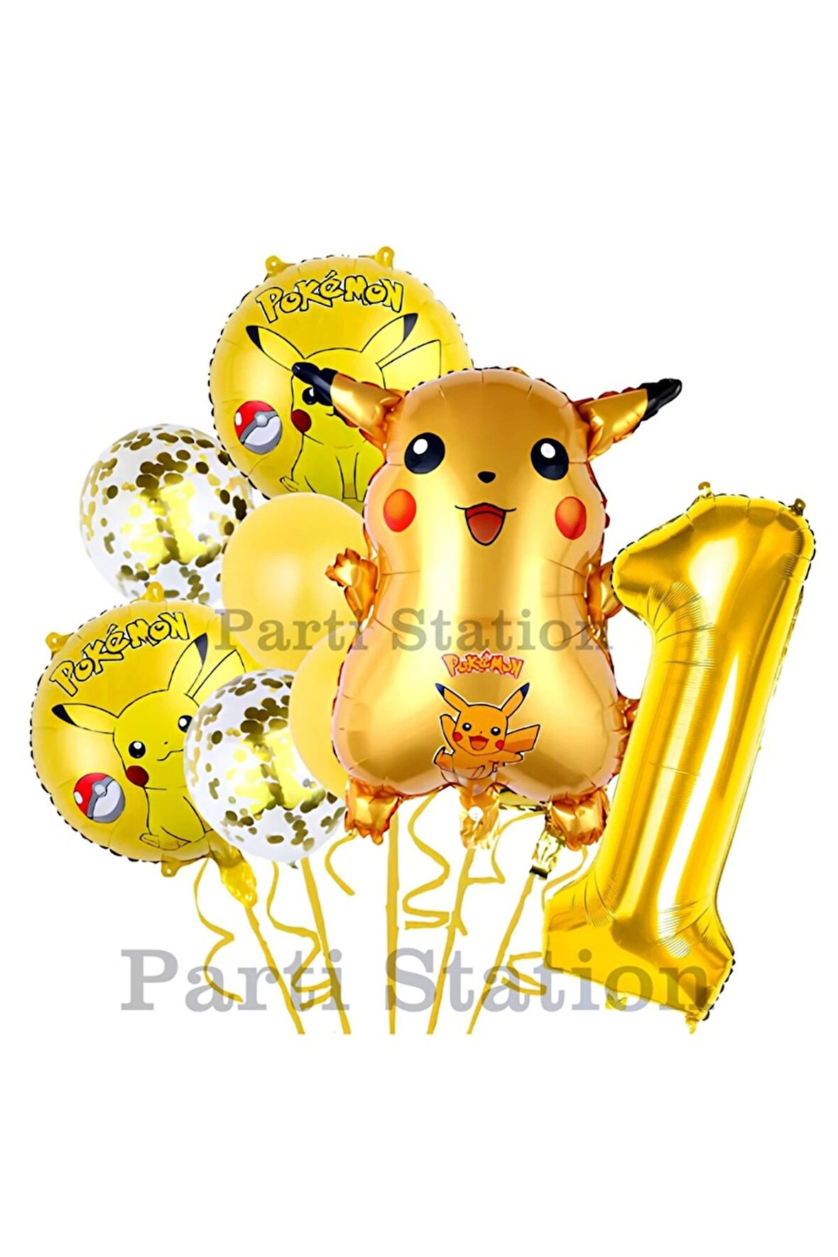 Pokemon Pikachu Konsept 8 Yaş Doğum Günü Balon Set Pokemon Pikaçu Folyo Balon Set