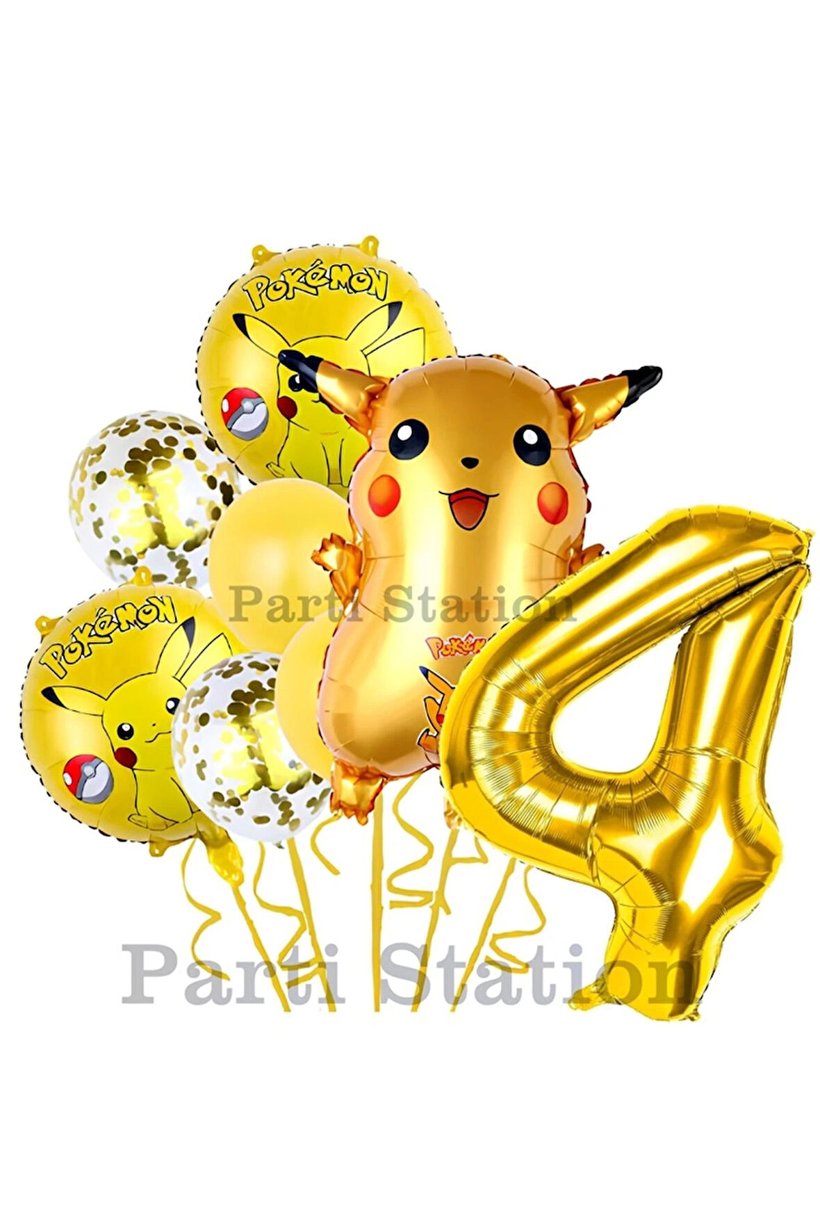 Pokemon Pikachu Konsept 8 Yaş Doğum Günü Balon Set Pokemon Pikaçu Folyo Balon Set