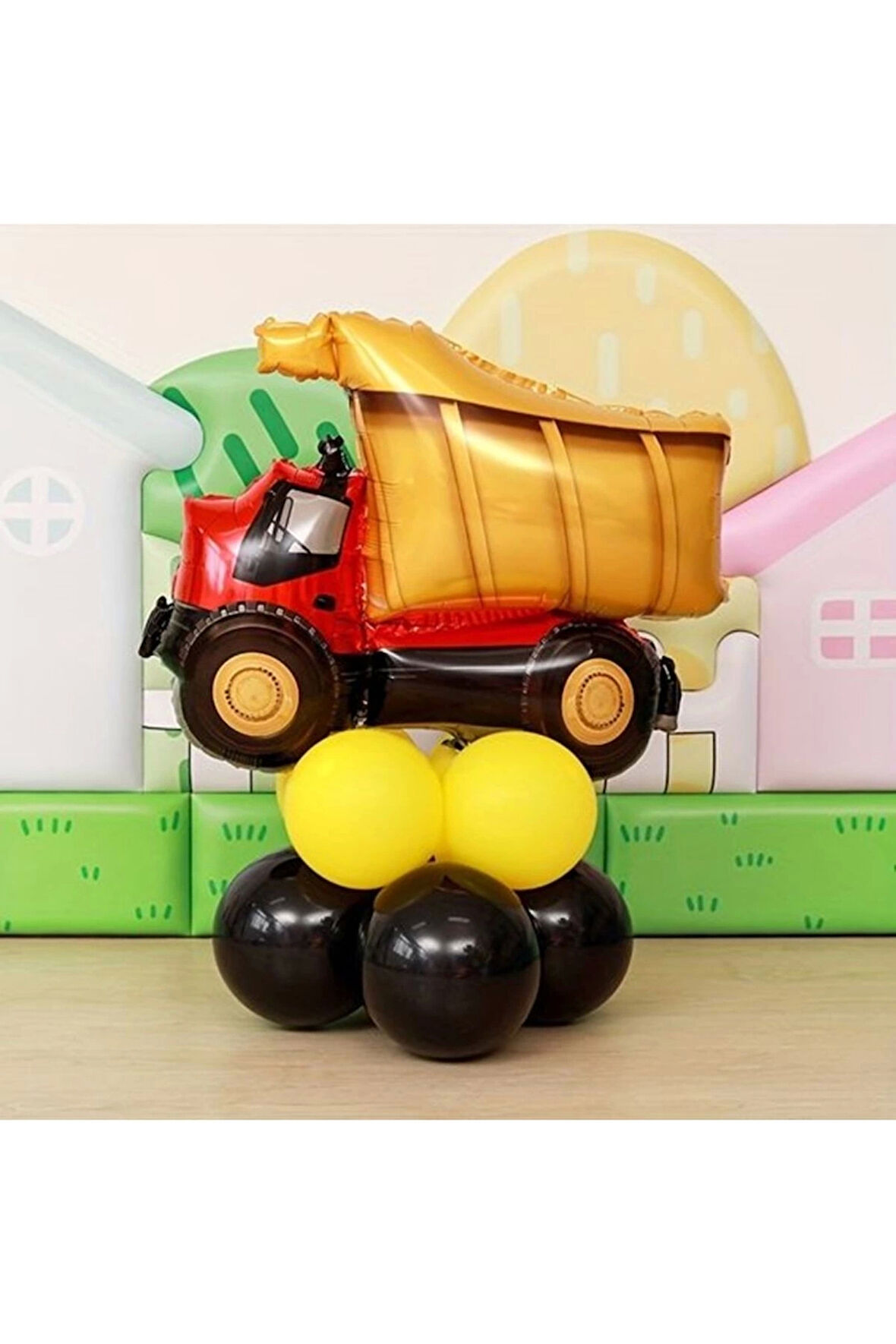 İnşaat Konsept Kamyon Balon Set Kamyon Balon Truck Balloon Doğum Günü Balon Set