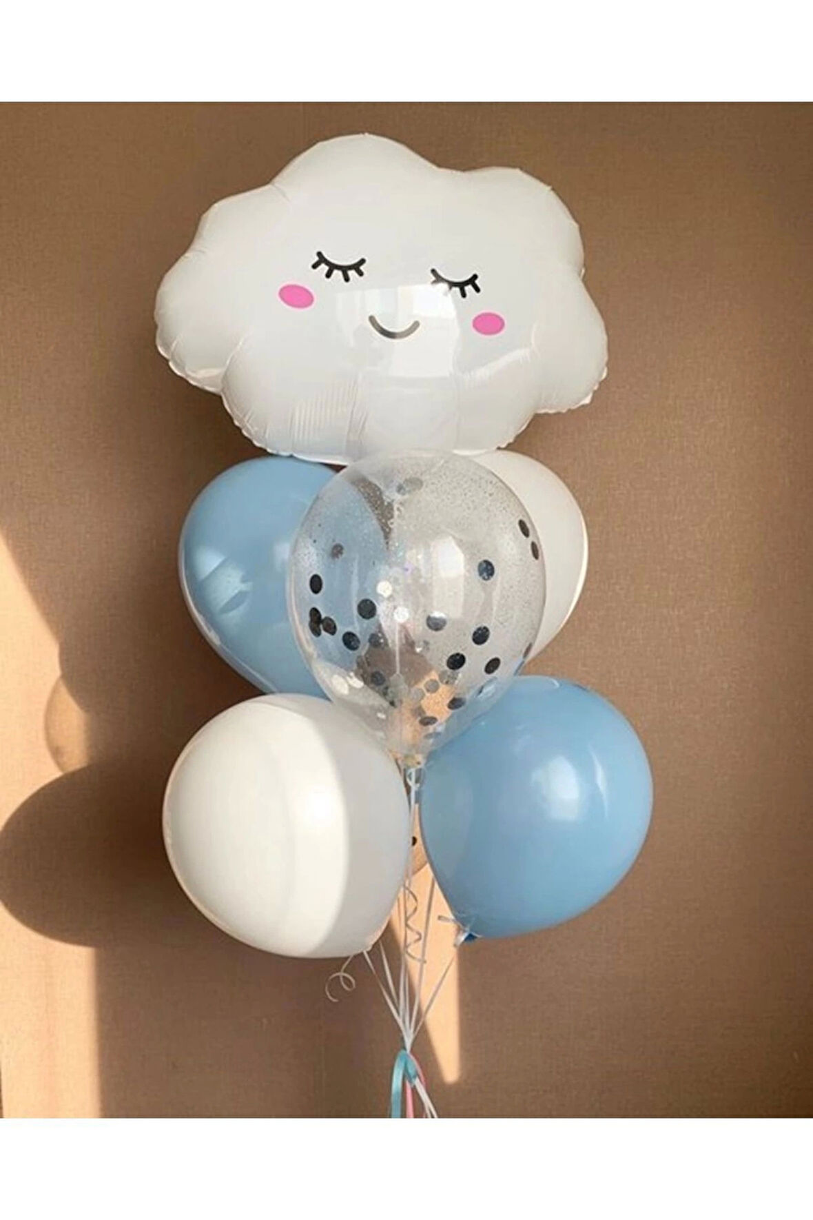 Bulut Balon Set Bulut Konsept Balon Buketi Gökyüzü Doğum Günü Balon Set