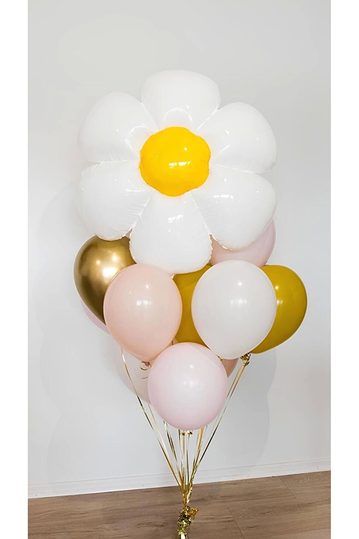 Çiçek ve Bahar Konsept Papatya Balon Set Papatya Balon Buketi Daisy Balloon Doğum Günü Balon Set