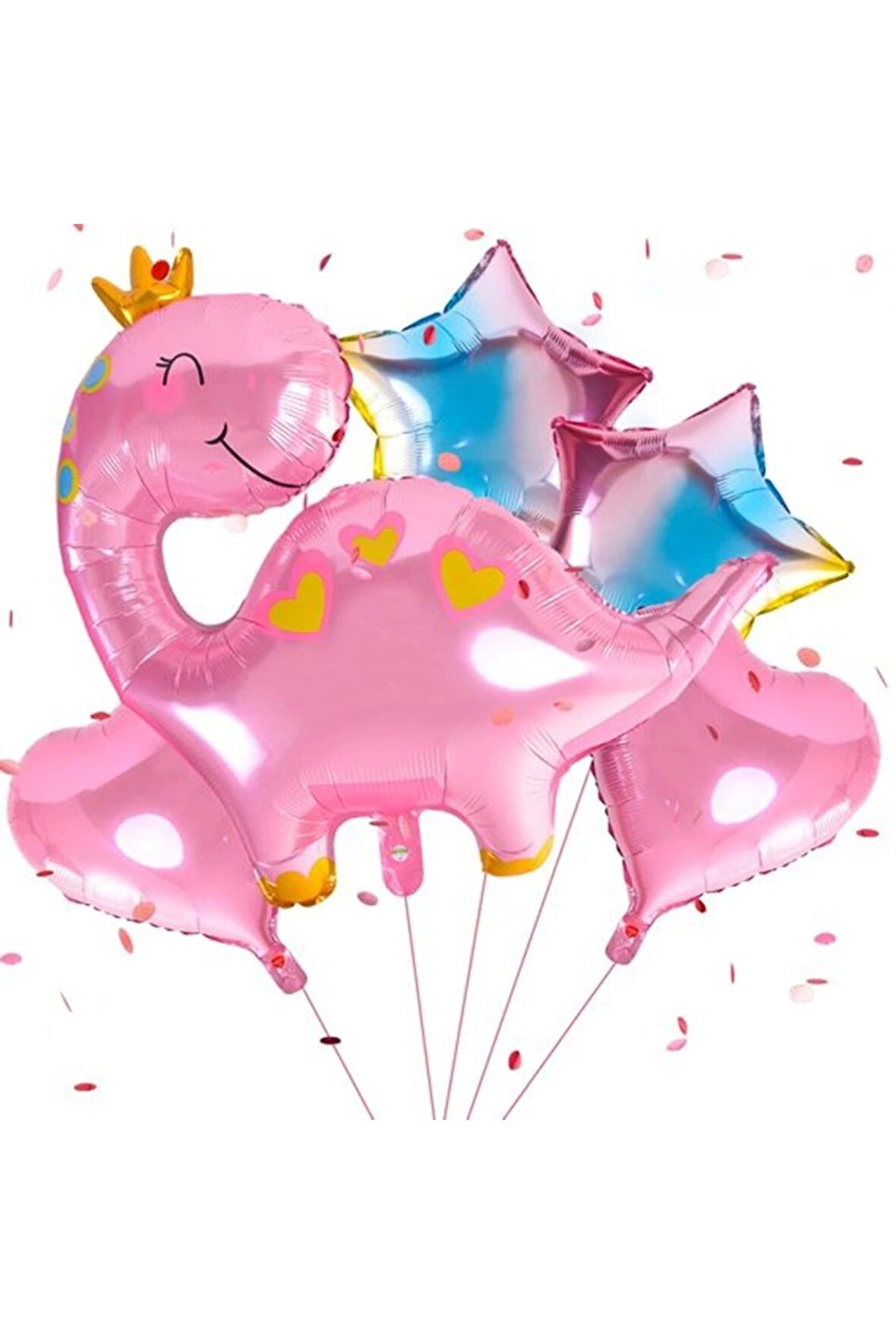 Sevimli Dinozor Konsept Pembe Dinozor Balon Set Pink Dinosaur Balloon