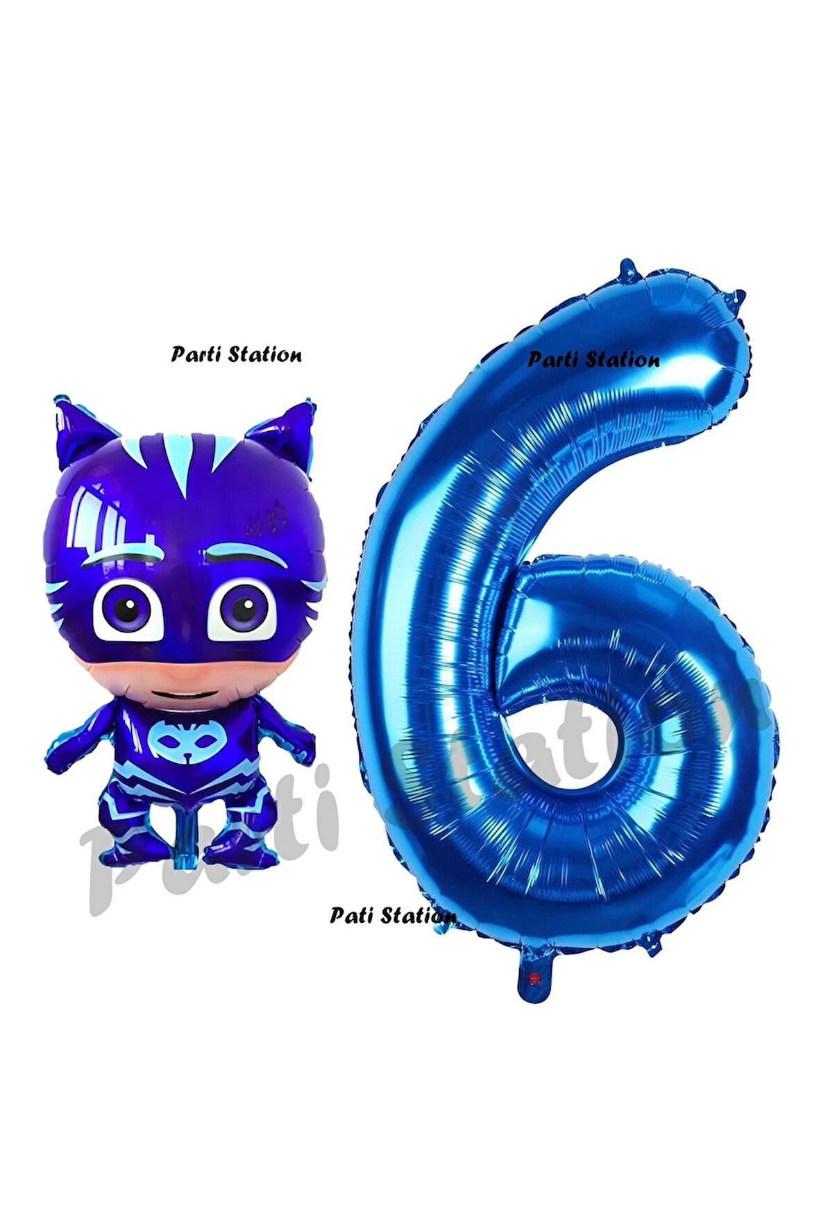 Pijamaskeliler Yaş Balon Seti Pjmasks Konsept Helyum Balon Set Pijamaskeli Doğum Günü Set