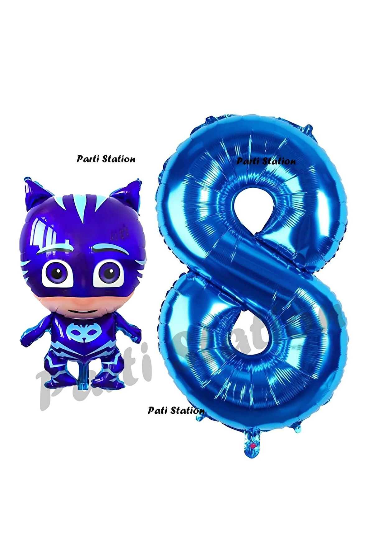 Pijamaskeliler Yaş Balon Seti Pjmasks Konsept Helyum Balon Set Pijamaskeli Doğum Günü Set