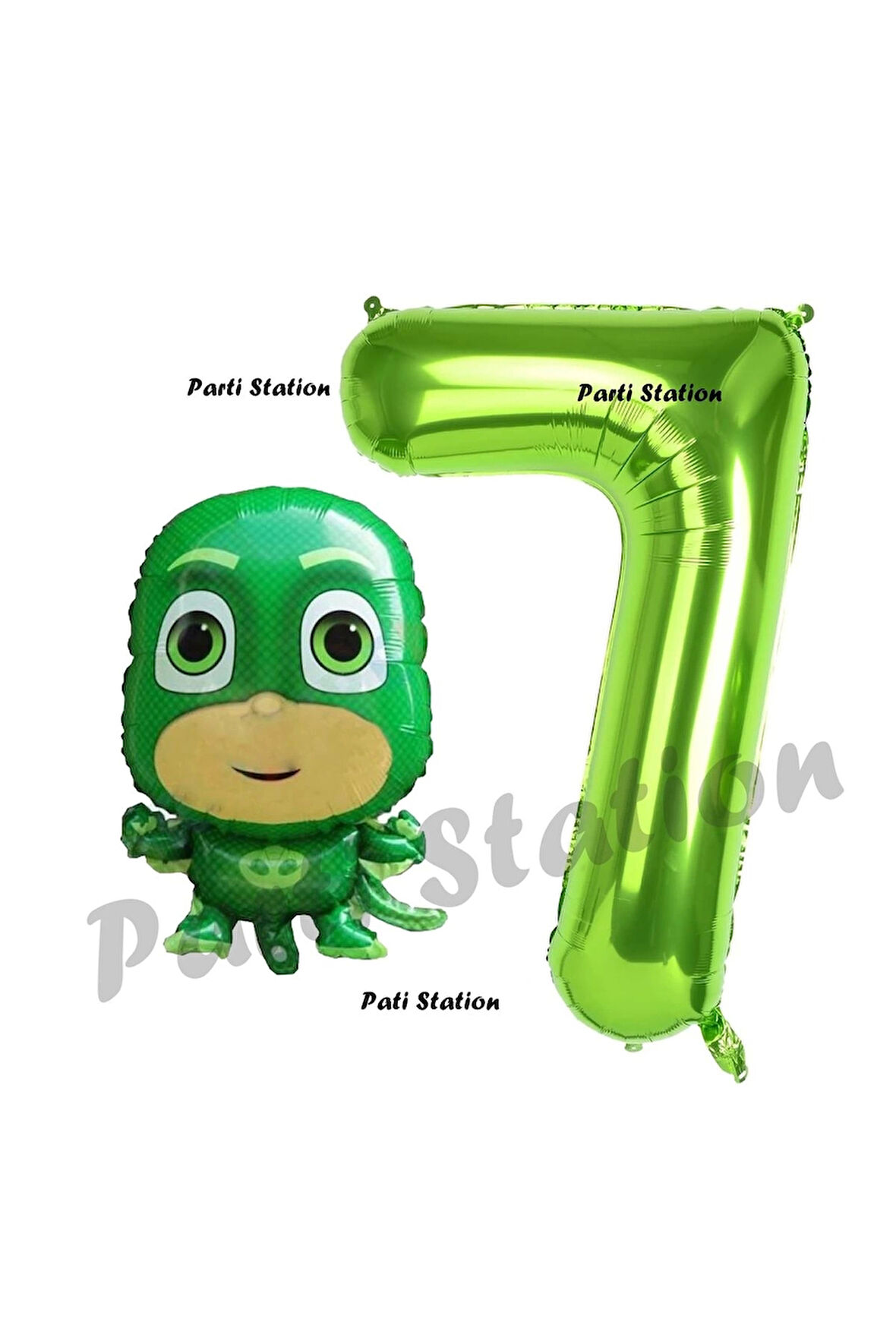 Pijamaskeliler Yaş Balon Seti Pjmasks Konsept Helyum Balon Set Pijamaskeli Doğum Günü Set