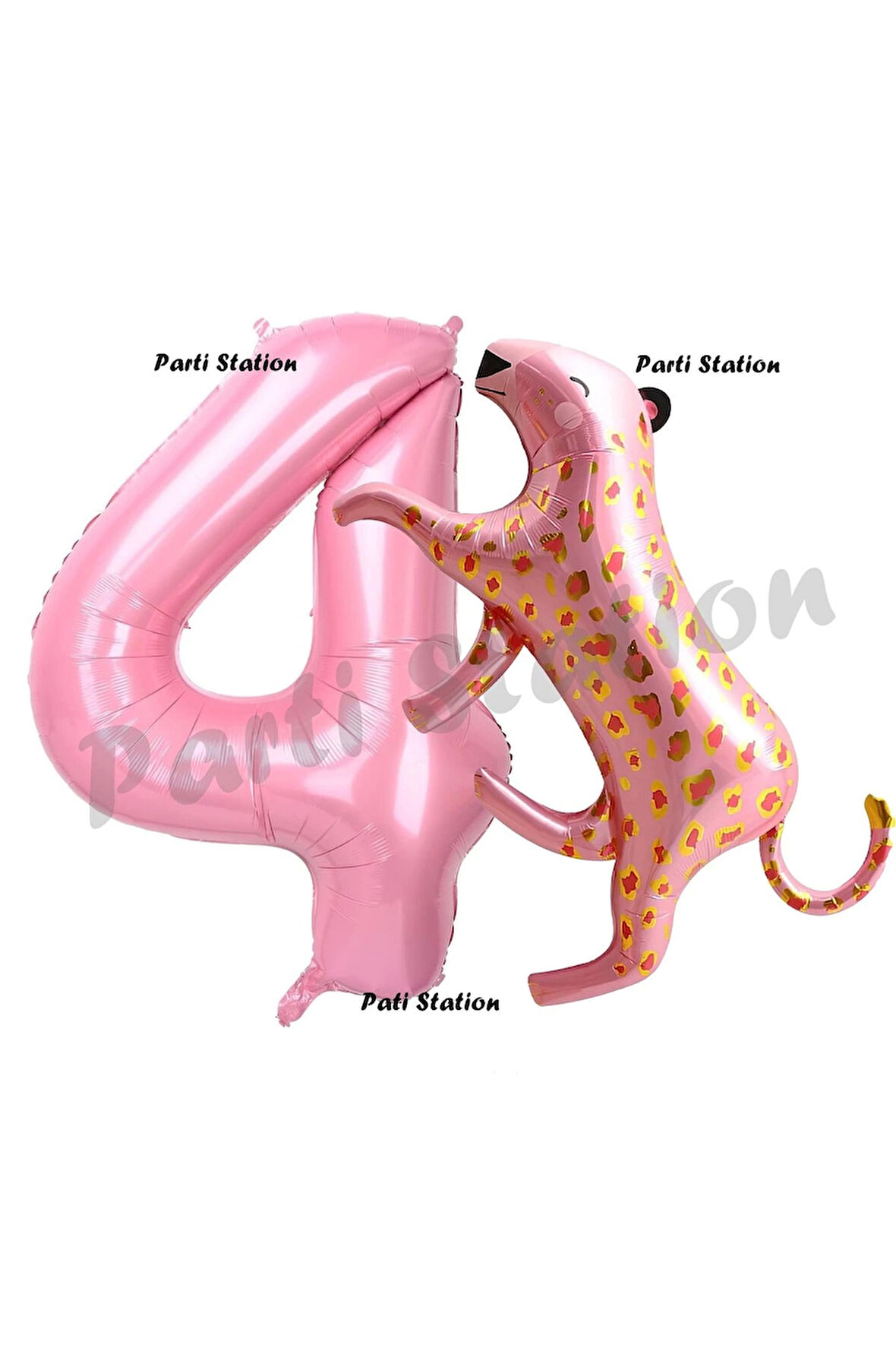 Pembe Leopar 6 Yaş Balon Set Pembe Leopar Safari Konsept Doğum Günü Parti Balon Set