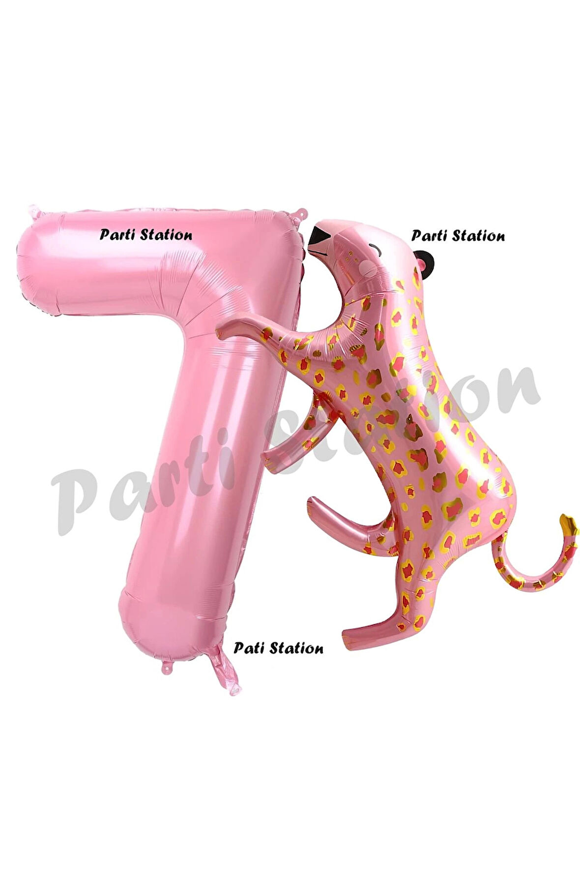 Pembe Leopar 6 Yaş Balon Set Pembe Leopar Safari Konsept Doğum Günü Parti Balon Set