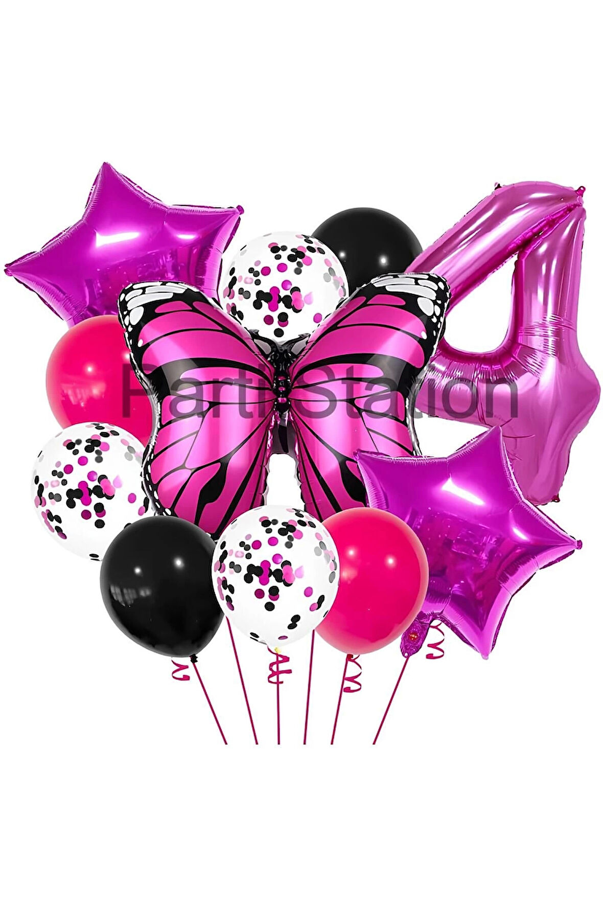 Pembe Kelebek 6 Yaş Balon Set Kelebek Konsept Doğum Günü Balon Balon Set