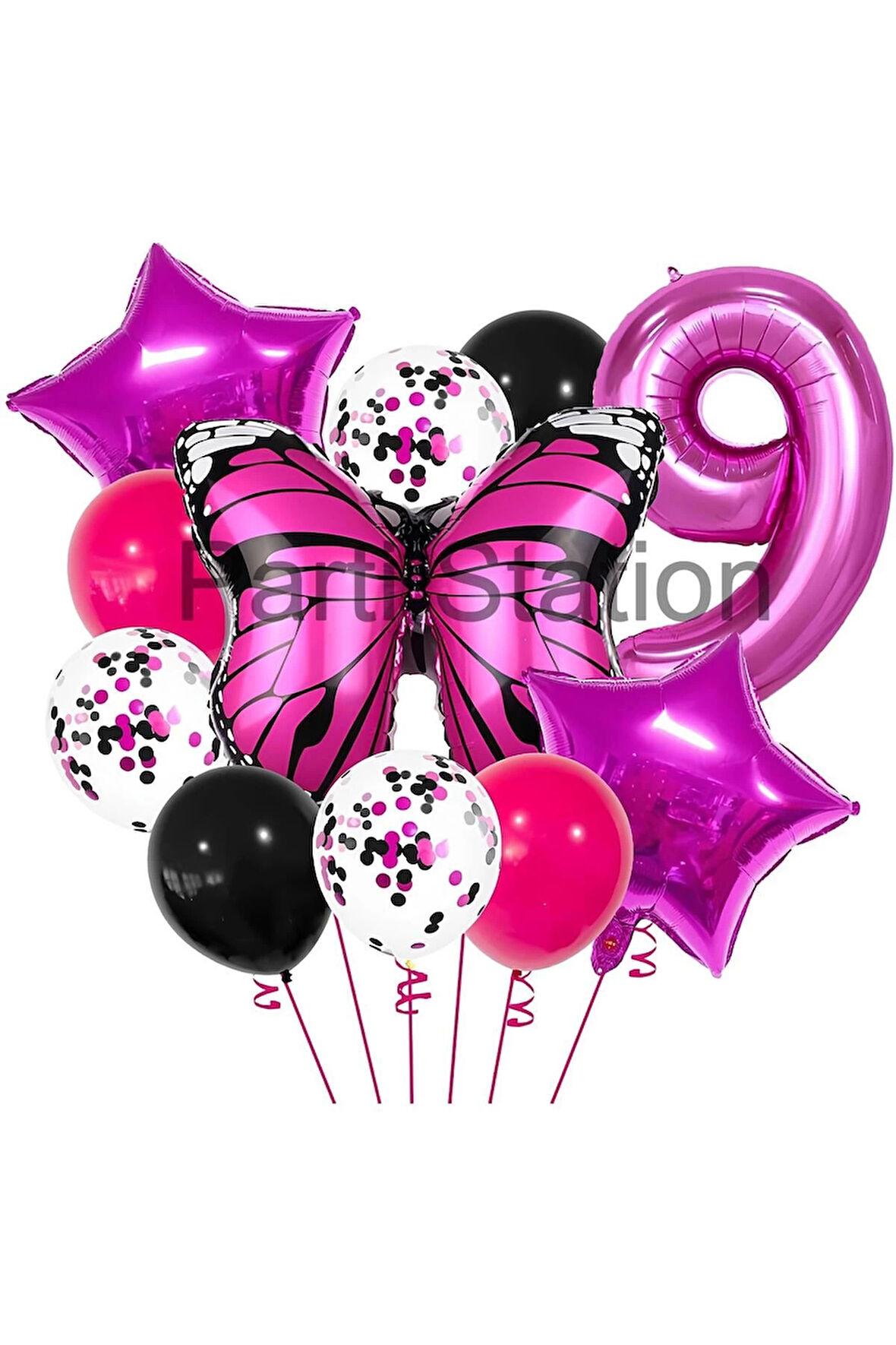 Pembe Kelebek 6 Yaş Balon Set Kelebek Konsept Doğum Günü Balon Balon Set