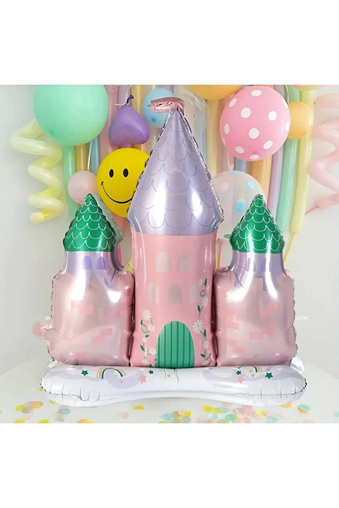 Prenses Konsept Pembe Mor Balon Prenses Evi Şato Balon Konsept Doğum Günü Balon