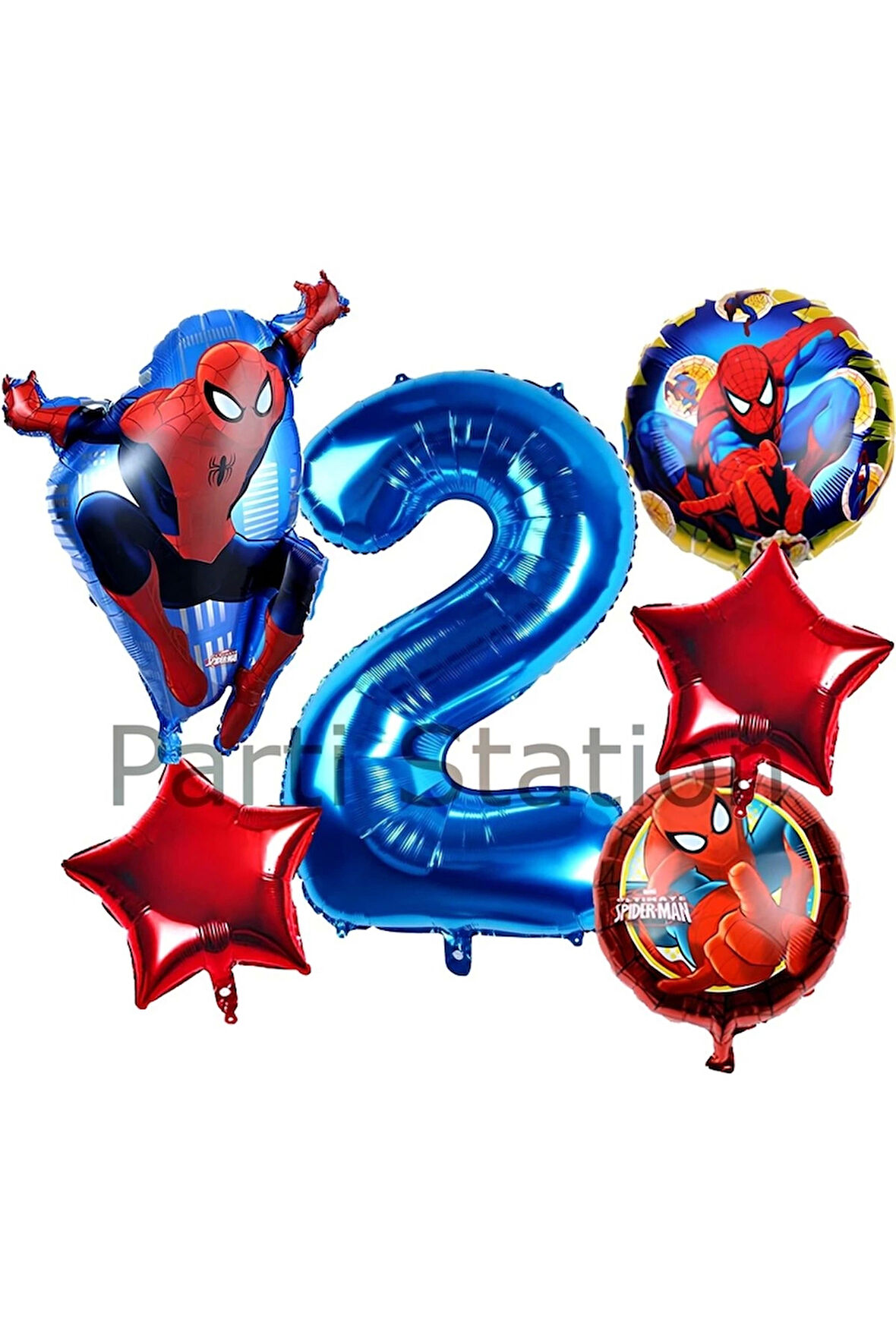 Spiderman Örümcek Adam 4 Yaş Doğum Günü Balon Set Spiderman Konsept Doğum Günü Balon Set