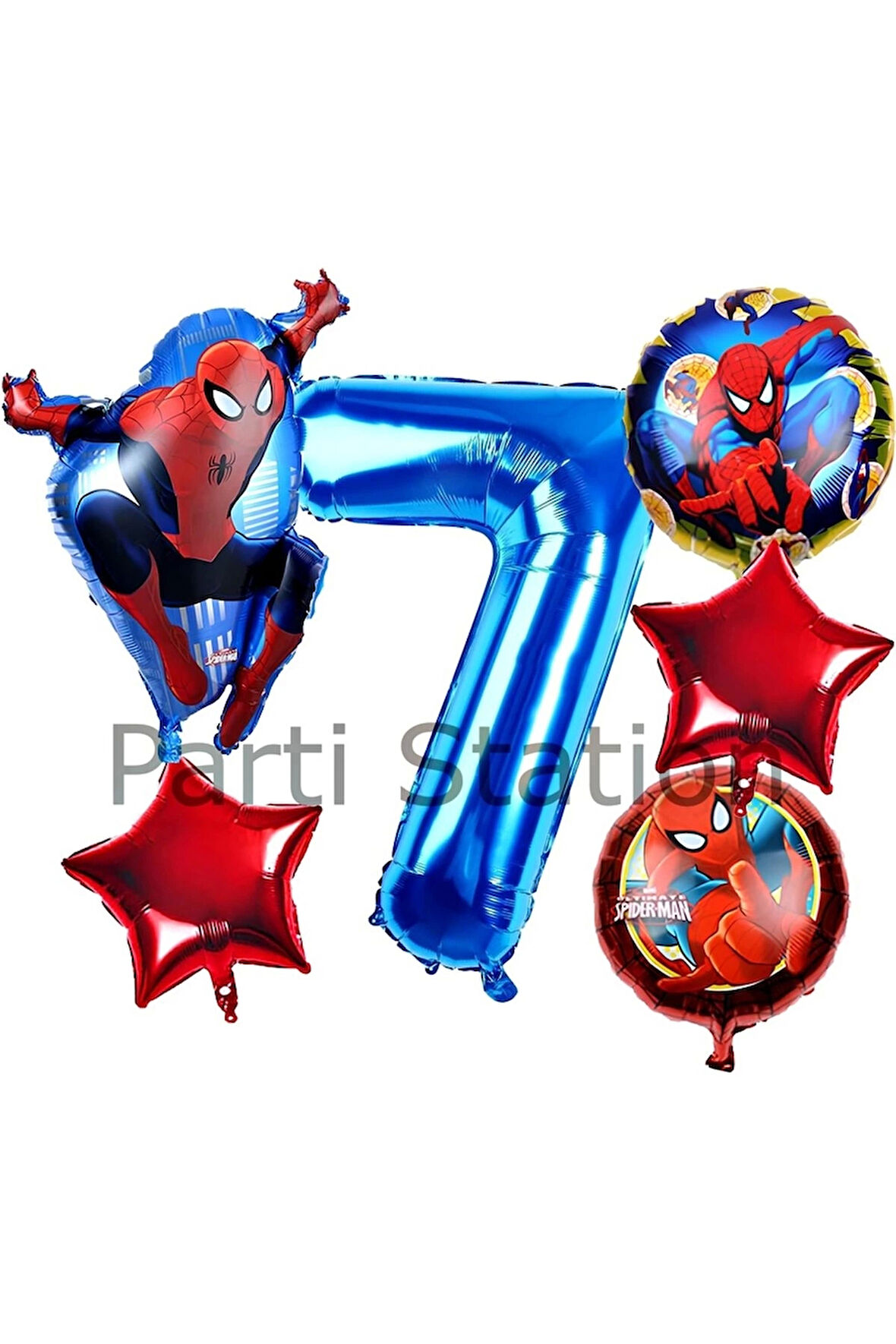 Spiderman Örümcek Adam 4 Yaş Doğum Günü Balon Set Spiderman Konsept Doğum Günü Balon Set