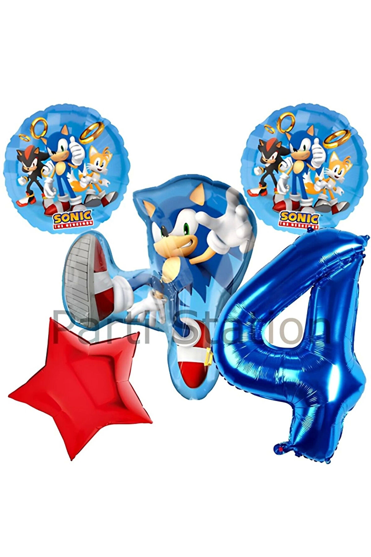 Tilki Sonic 4 Yaş Balon Set Tilki Sonic Boom Konsept Doğum Günü Balon Set