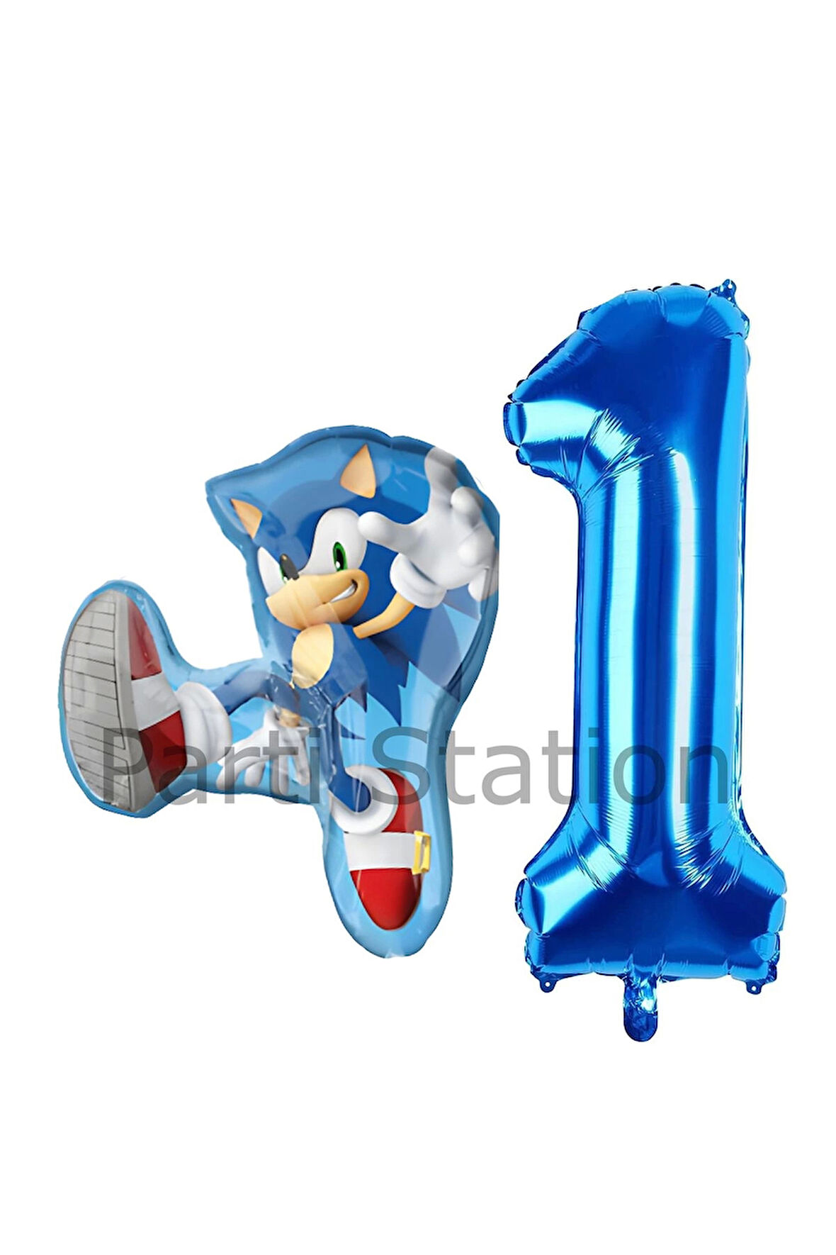 Tilki Sonic ve Lacivert Rakam Balon 3 Yaş Balon Set Tilki Sonic Boom Konsept Doğum Günü Balon Set