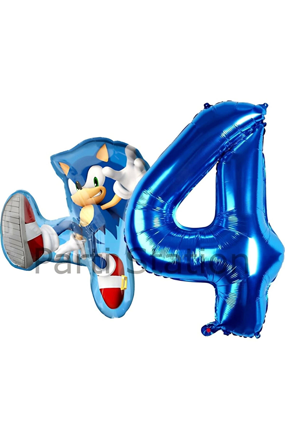 Tilki Sonic ve Lacivert Rakam Balon 3 Yaş Balon Set Tilki Sonic Boom Konsept Doğum Günü Balon Set
