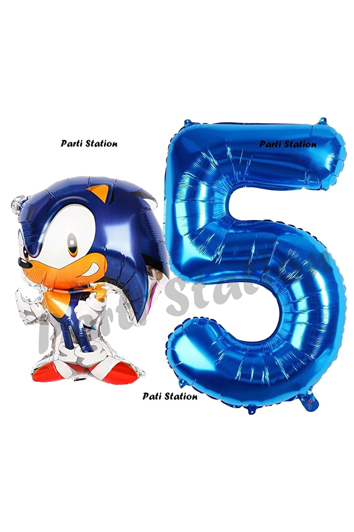 Tilki Sonic Balon 9 Yaş Doğum Günü Set Tilki Sonic Boom Konsept Balon ve Lacivert Rakam Balon