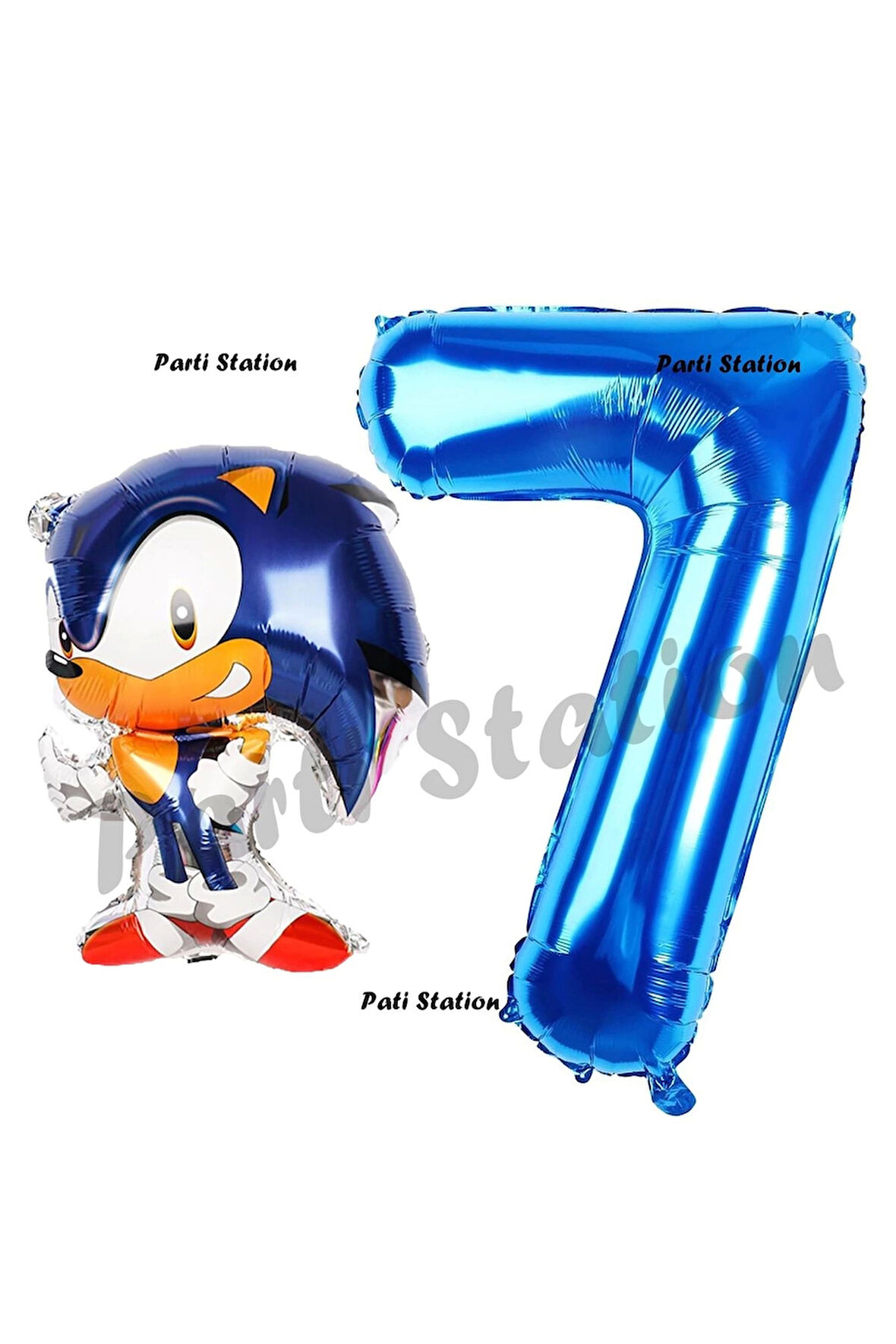 Tilki Sonic Balon 9 Yaş Doğum Günü Set Tilki Sonic Boom Konsept Balon ve Lacivert Rakam Balon