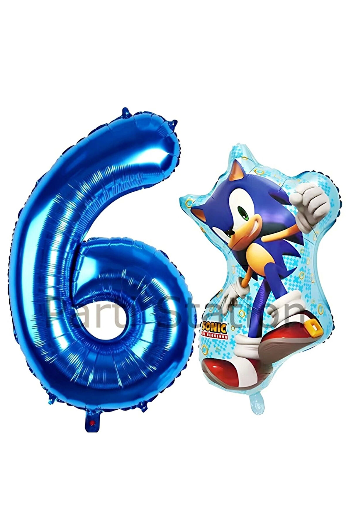 Tilki Sonic ve Lacivert Rakam Balon 2 Yaş Balon Set Tilki Sonic Konsept Doğum Günü Balon Set