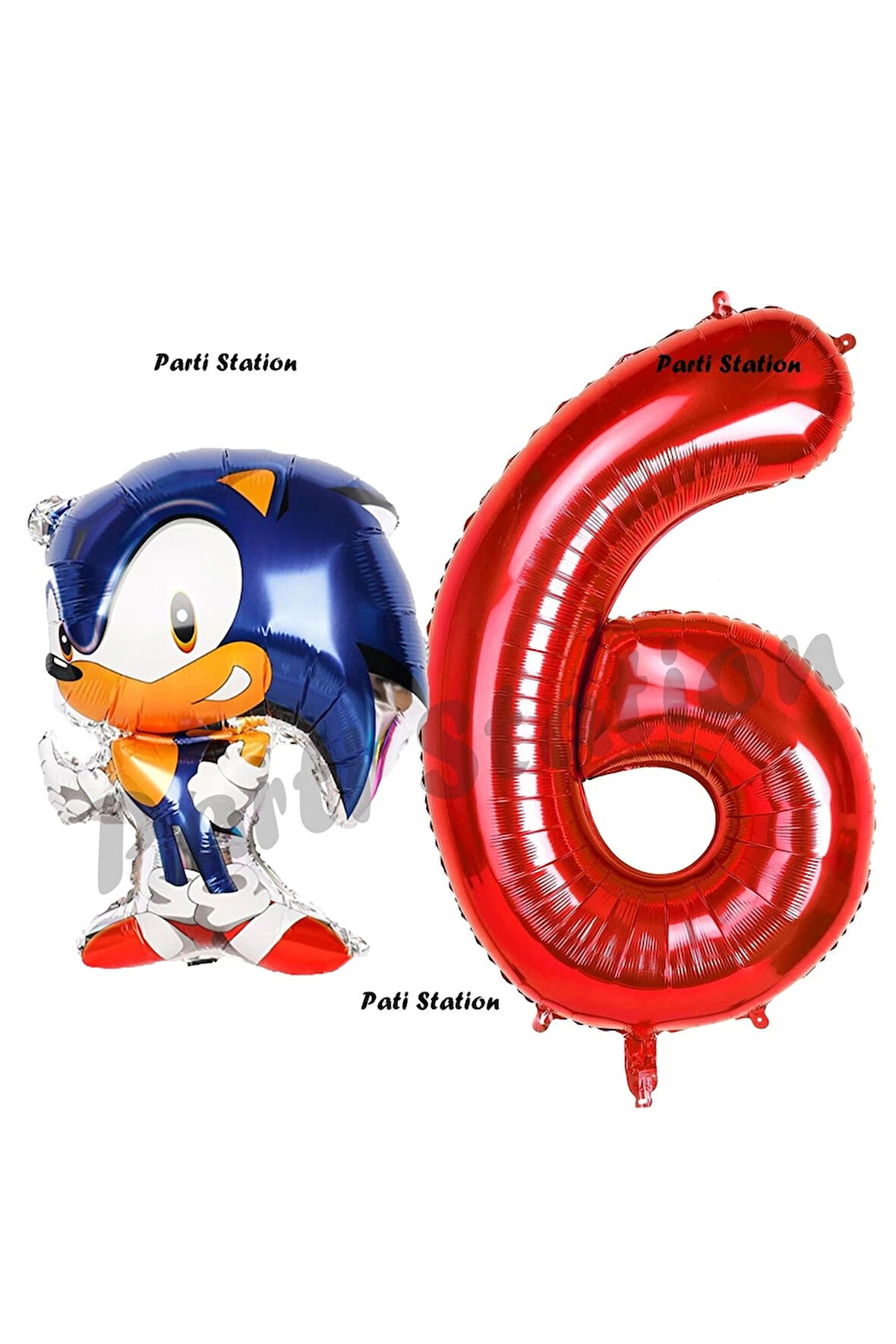 Tilki Sonic Balon 2 Yaş Doğum Günü Set Tilki Sonic Boom Konsept Balon ve Kırmızı Rakam Balon