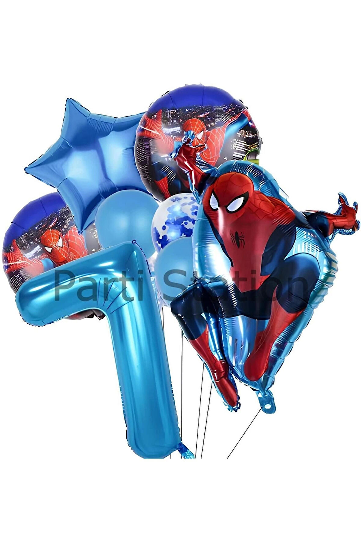 Örümcek Adam Spiderman 1 Yaş Balon Set Spiderman Konsept Doğum Günü Balon Set