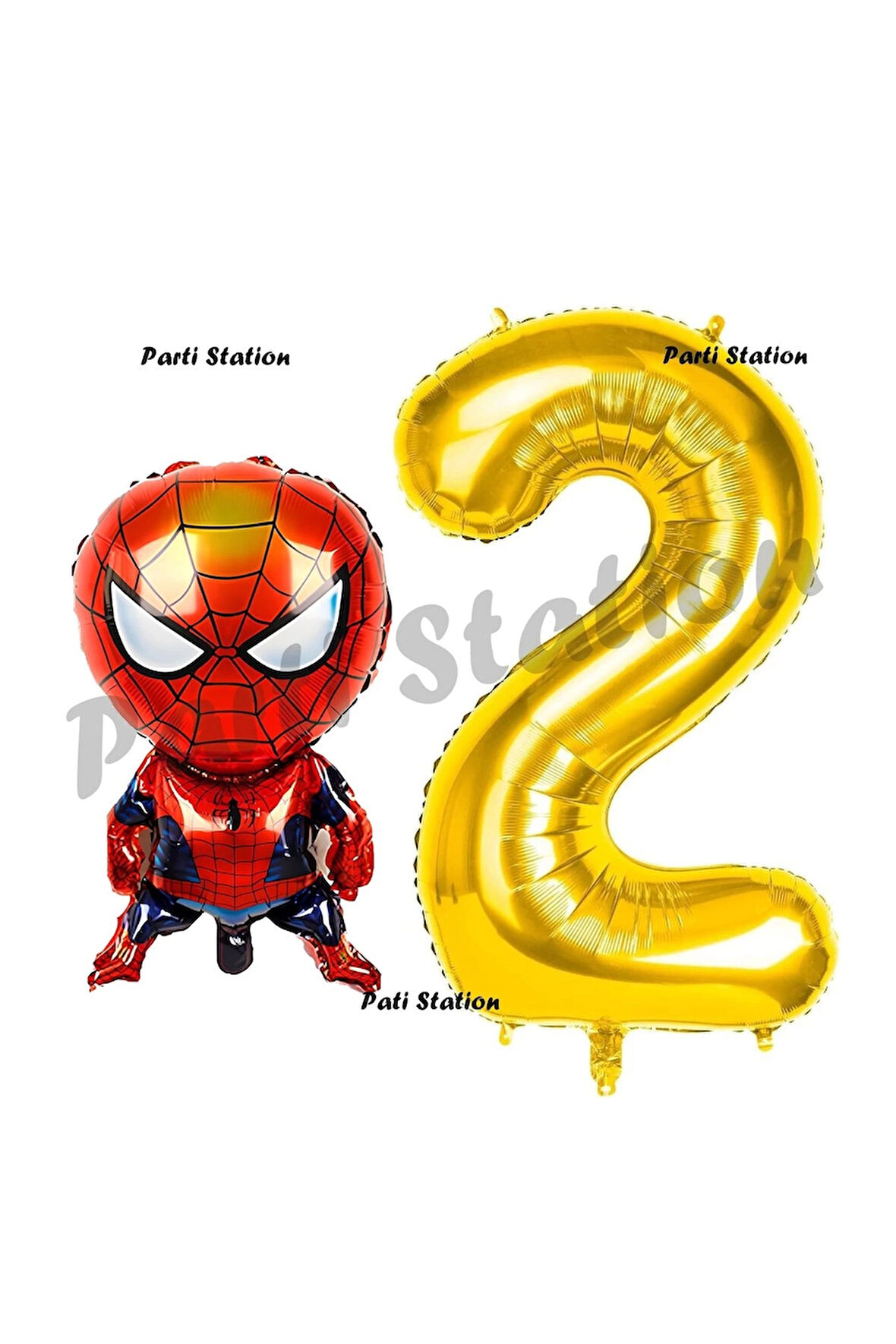 Spiderman 1 Yaş Balon ve Gold Rakam Balon Doğum Günü Parti Set Örümcek Adam Balon set