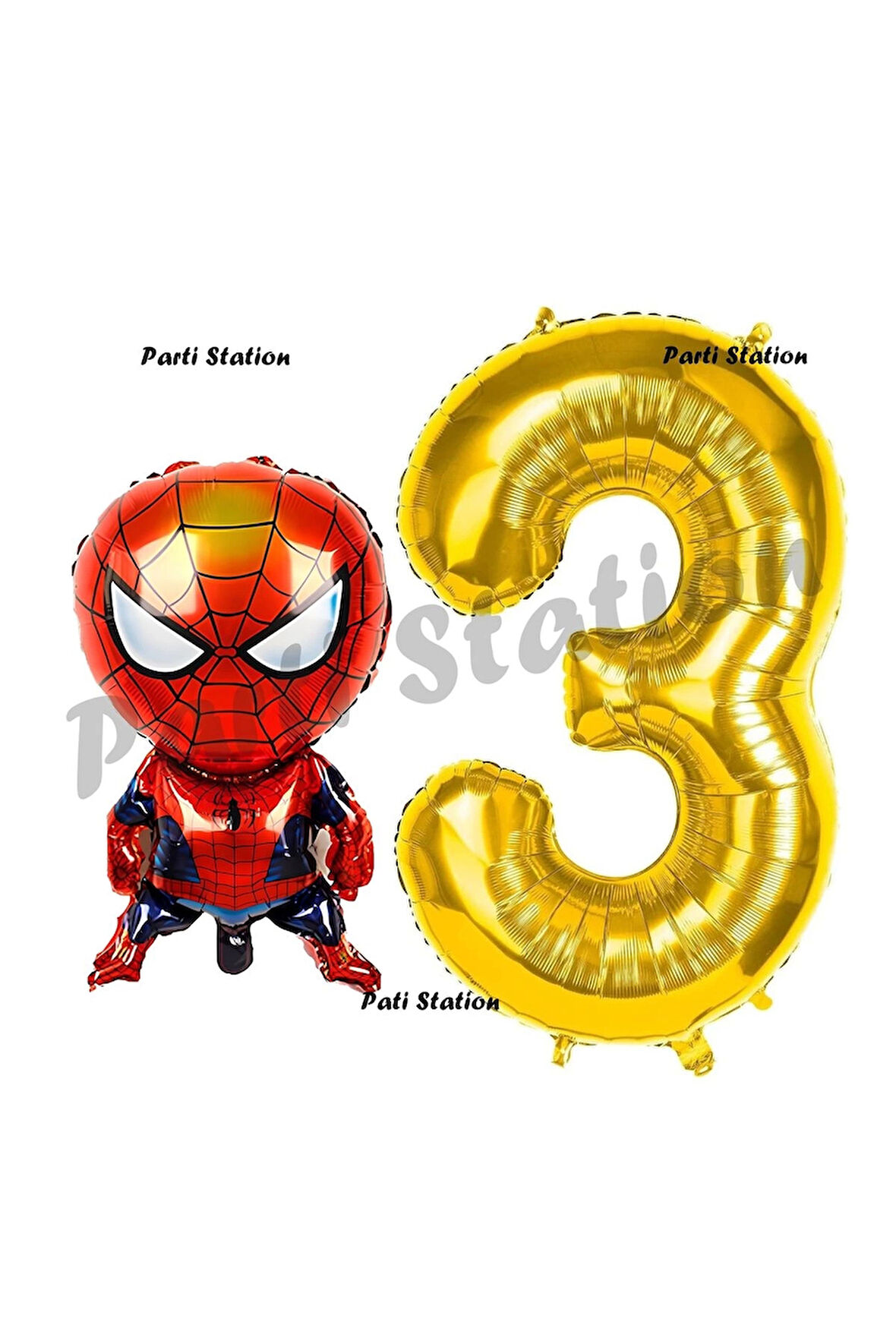 Spiderman 1 Yaş Balon ve Gold Rakam Balon Doğum Günü Parti Set Örümcek Adam Balon set