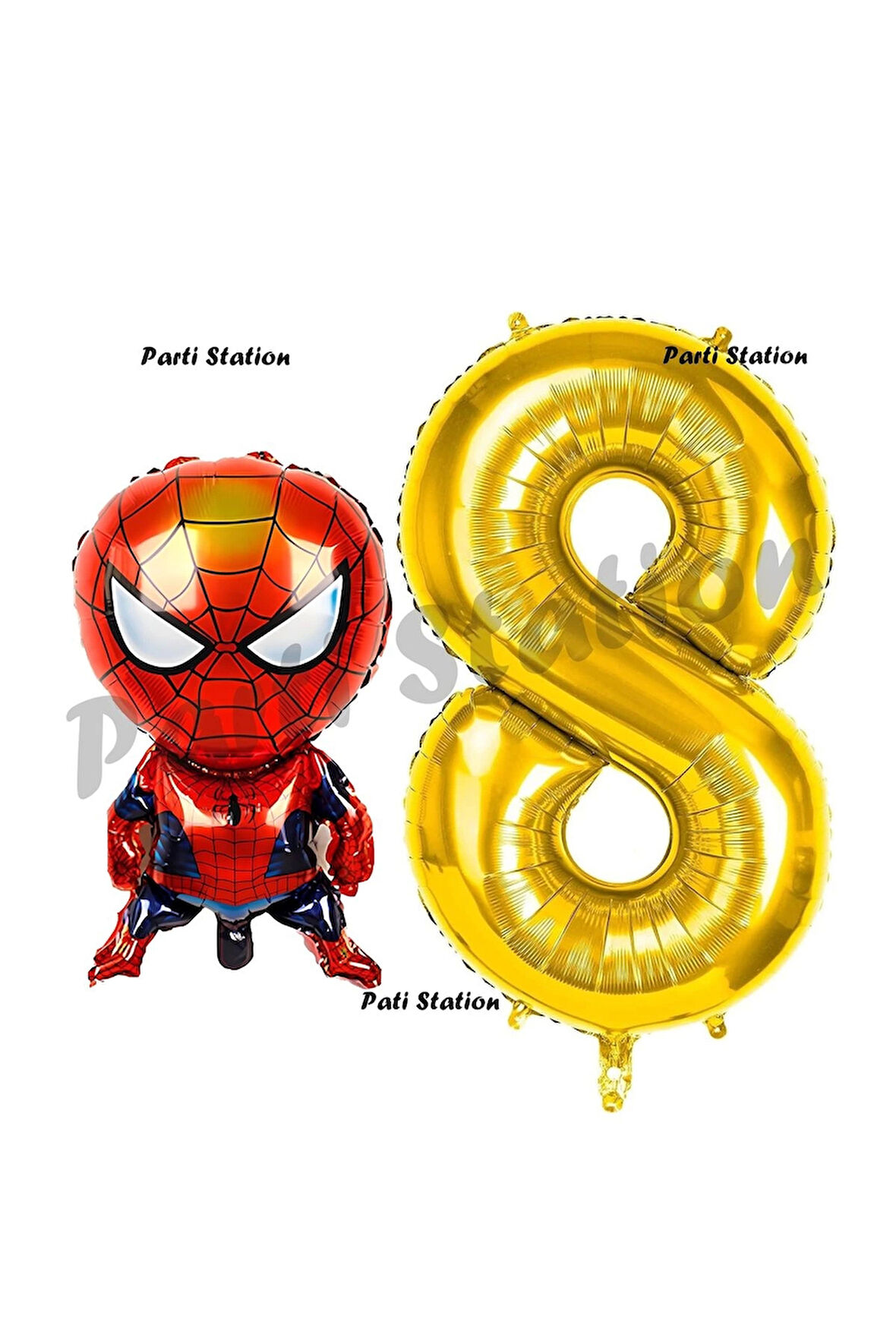 Spiderman 1 Yaş Balon ve Gold Rakam Balon Doğum Günü Parti Set Örümcek Adam Balon set