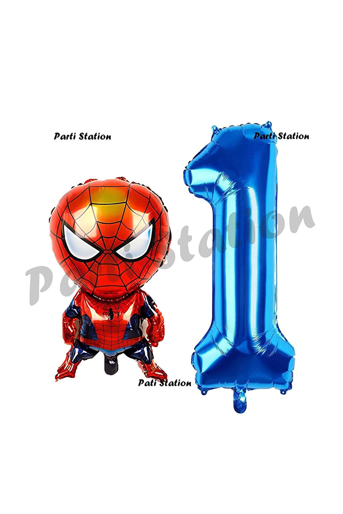 Spiderman 7 Yaş Balon ve Lacivert Rakam Balon Doğum Günü Parti Set Örümcek Adam Balon set