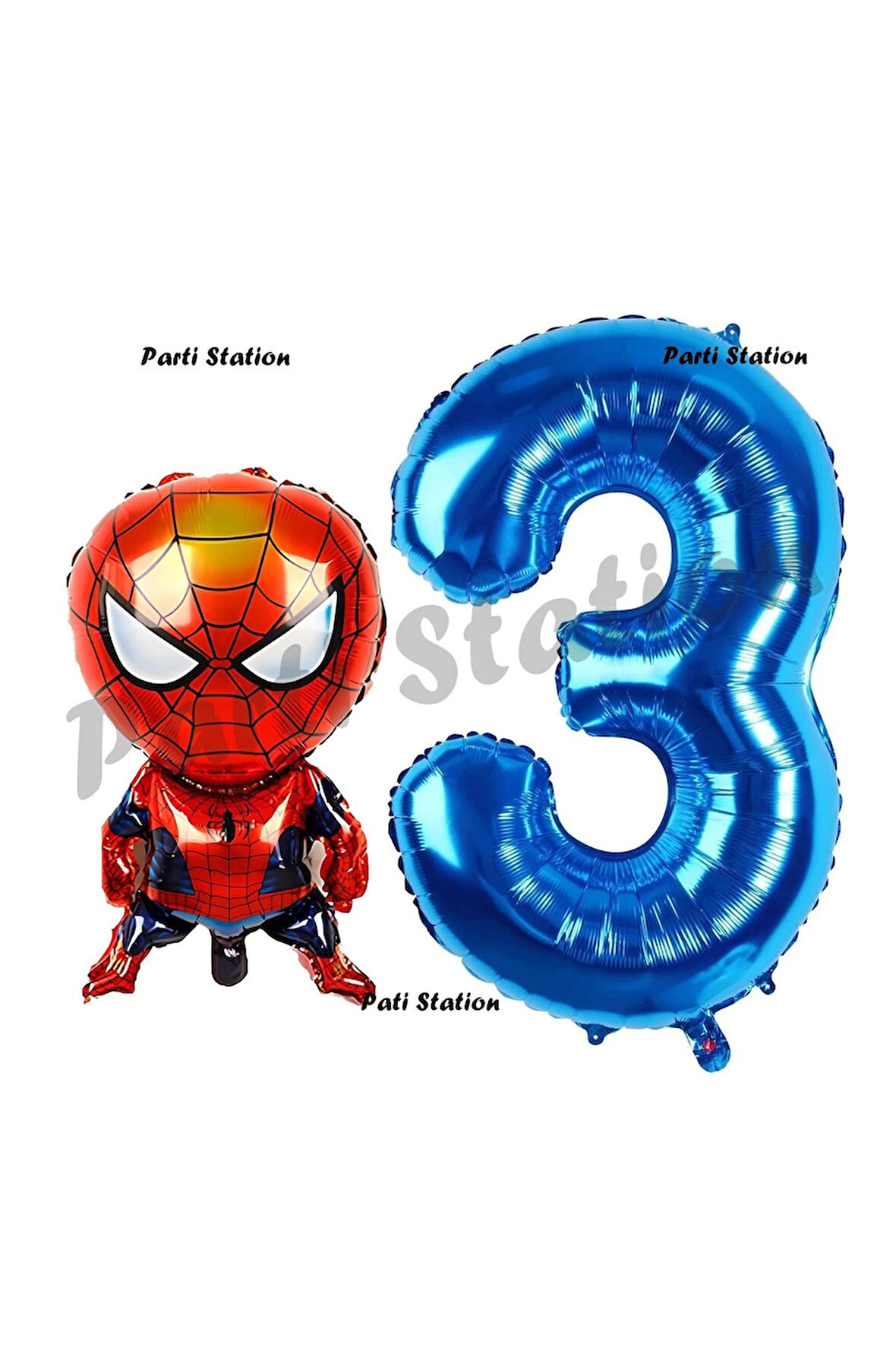 Spiderman 7 Yaş Balon ve Lacivert Rakam Balon Doğum Günü Parti Set Örümcek Adam Balon set