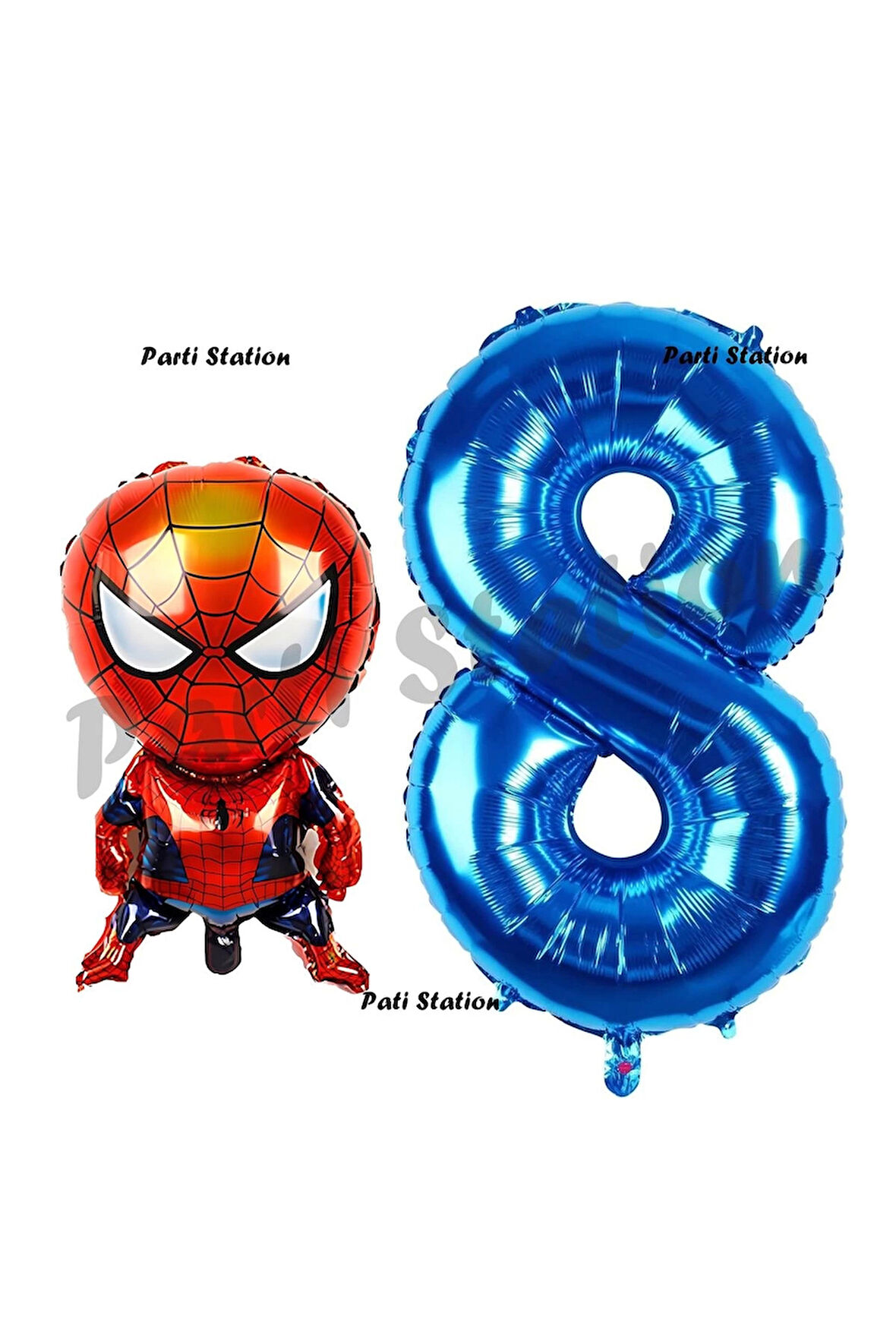 Spiderman 7 Yaş Balon ve Lacivert Rakam Balon Doğum Günü Parti Set Örümcek Adam Balon set