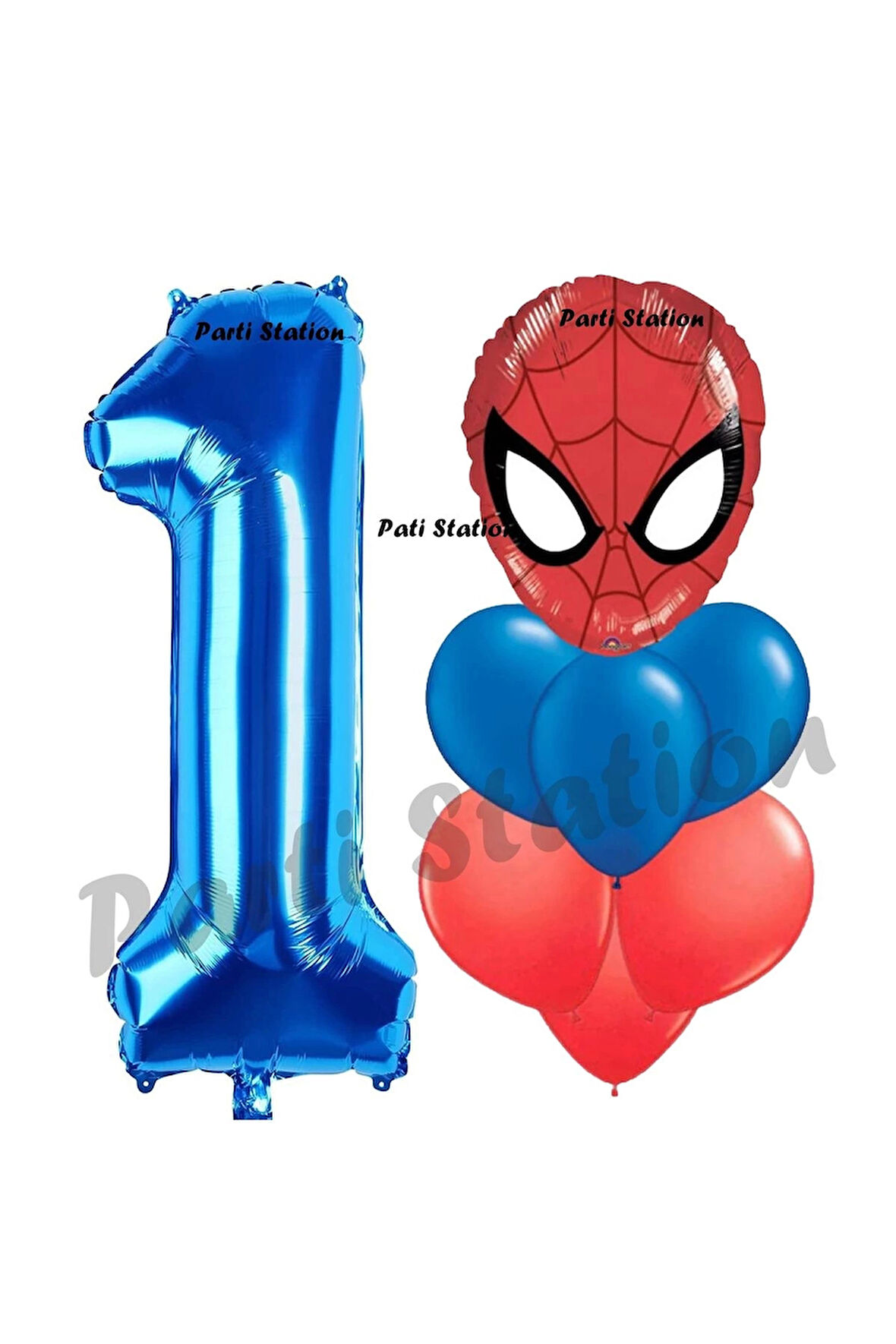 Örümcek Adam 1 Yaş Balon ve Lacivert Rakam Balon Doğum Günü Parti Set Spiderman Lacivert Balon set