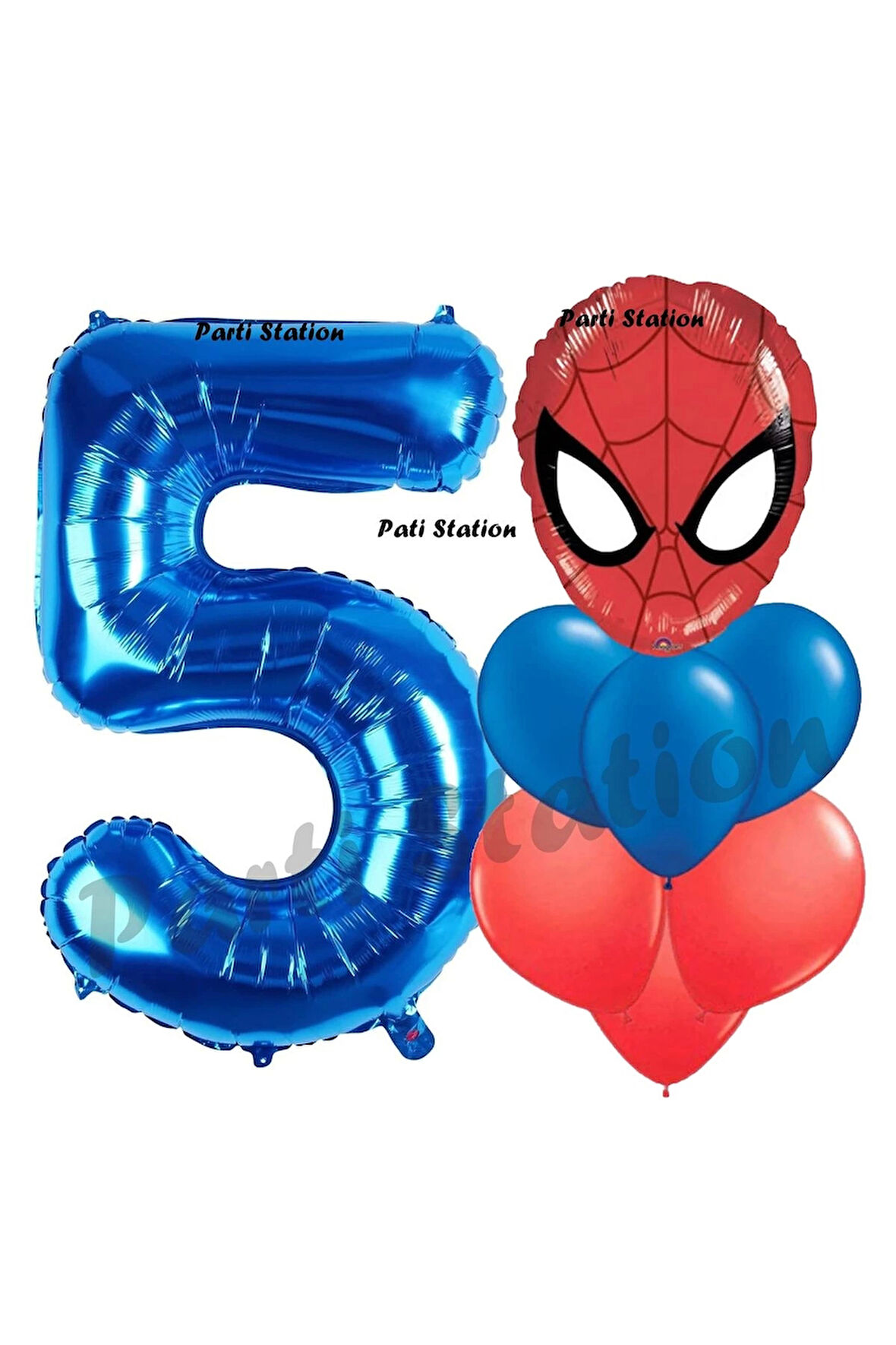 Örümcek Adam 1 Yaş Balon ve Lacivert Rakam Balon Doğum Günü Parti Set Spiderman Lacivert Balon set