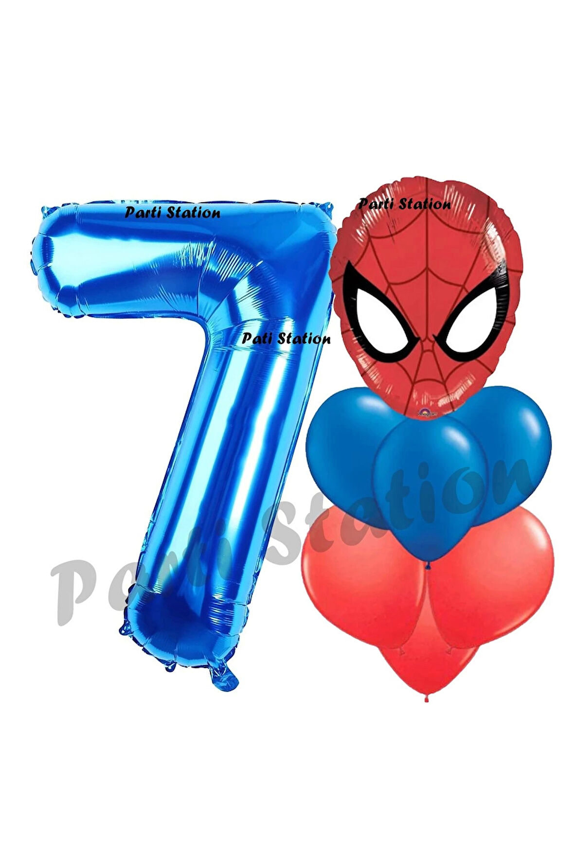 Örümcek Adam 1 Yaş Balon ve Lacivert Rakam Balon Doğum Günü Parti Set Spiderman Lacivert Balon set