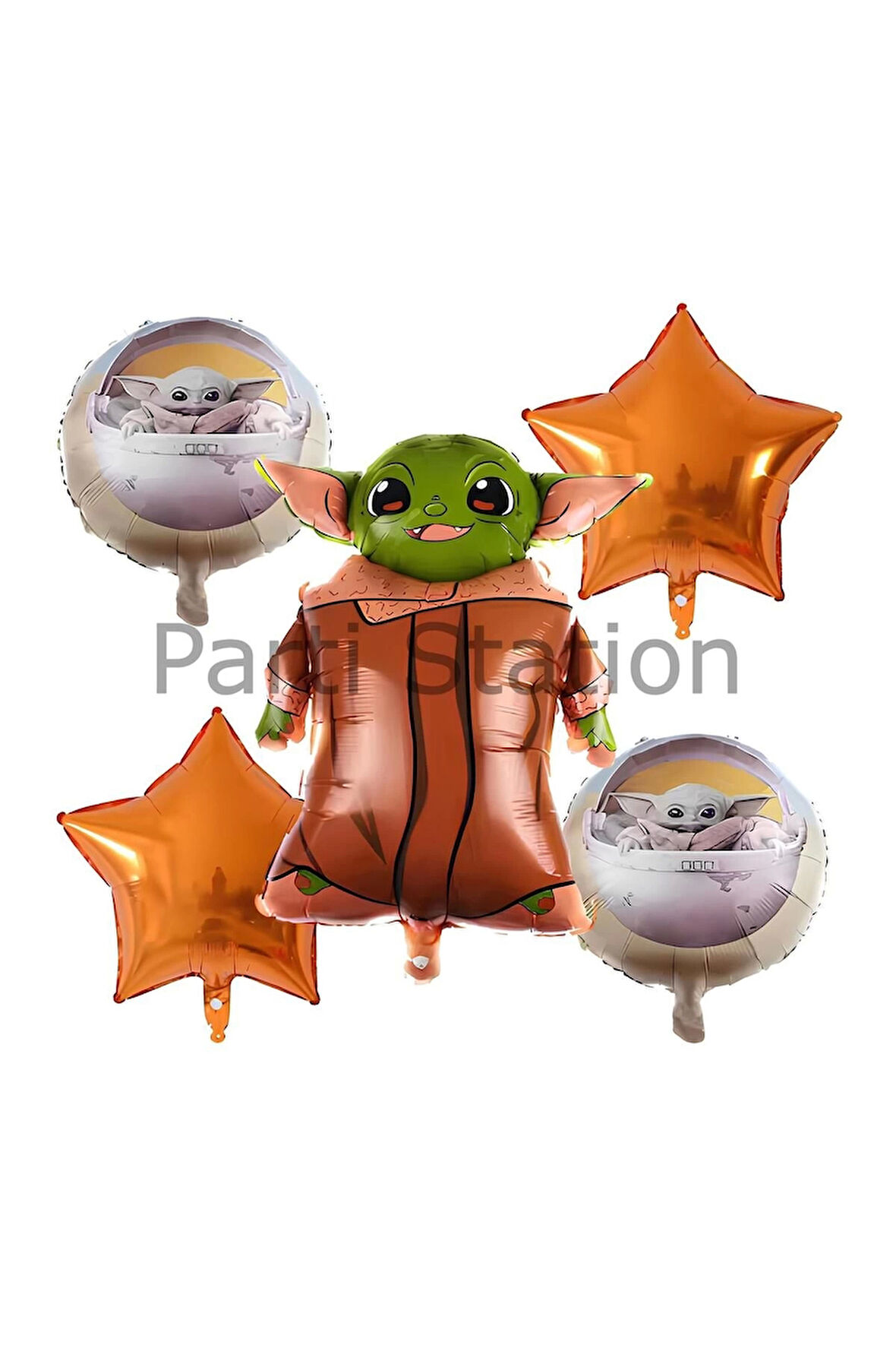 Star Wars Yoda Turuncu Balon Set Yıldız Savaşları Yoda Konsept Doğum Günü Balon Set