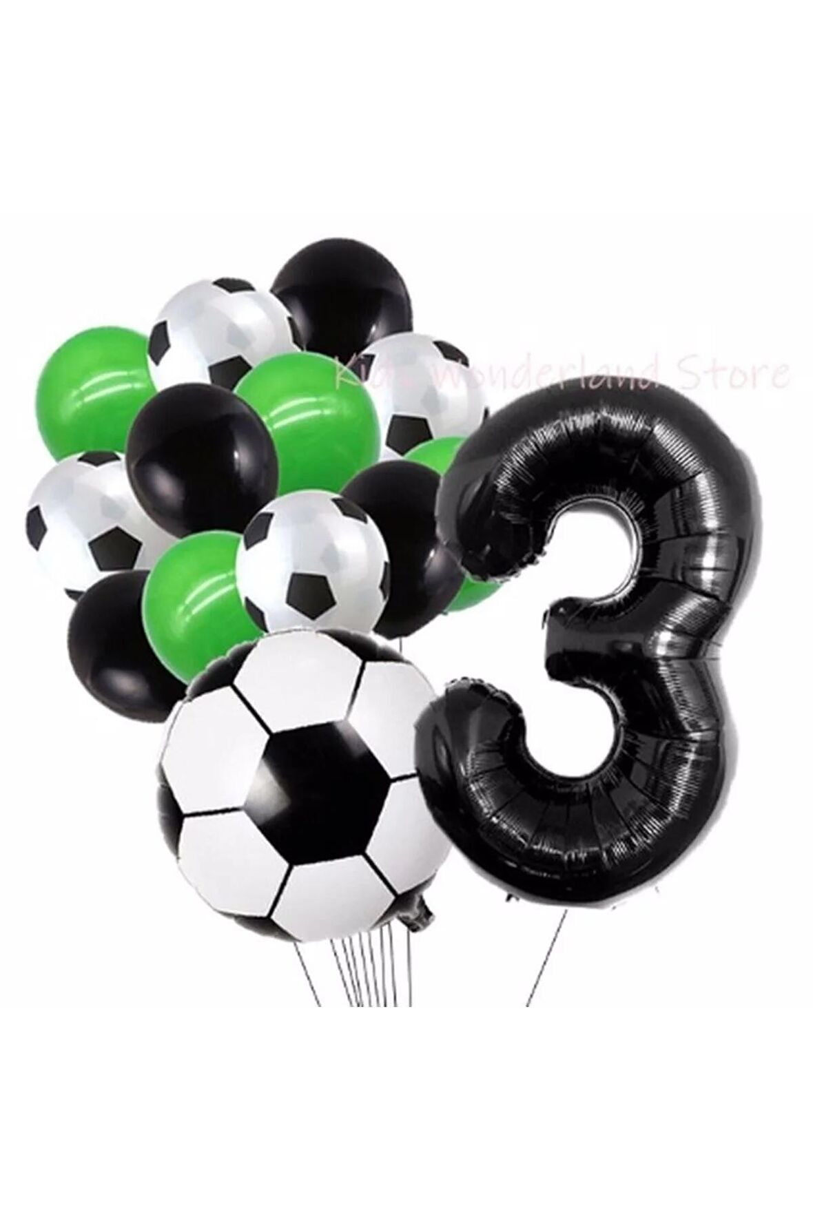 Futbol Topu Maç 3 Yaş Balon Set Futbol Topu Maç Konsept Doğum Günü Set Yaş Balon Set