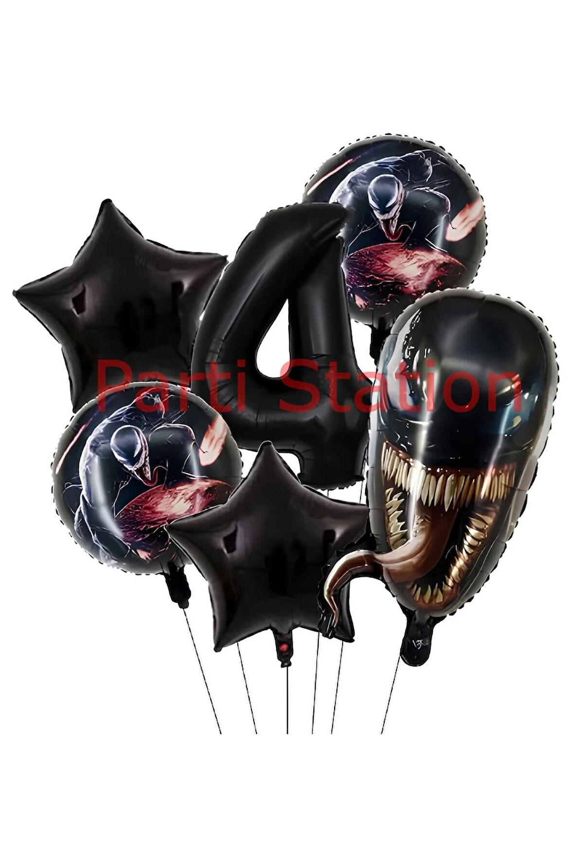 Zehirli Öfke Venom 8 Yaş Doğum Günü Balon Set Venom Tema Doğum Günü Parti Balon Set