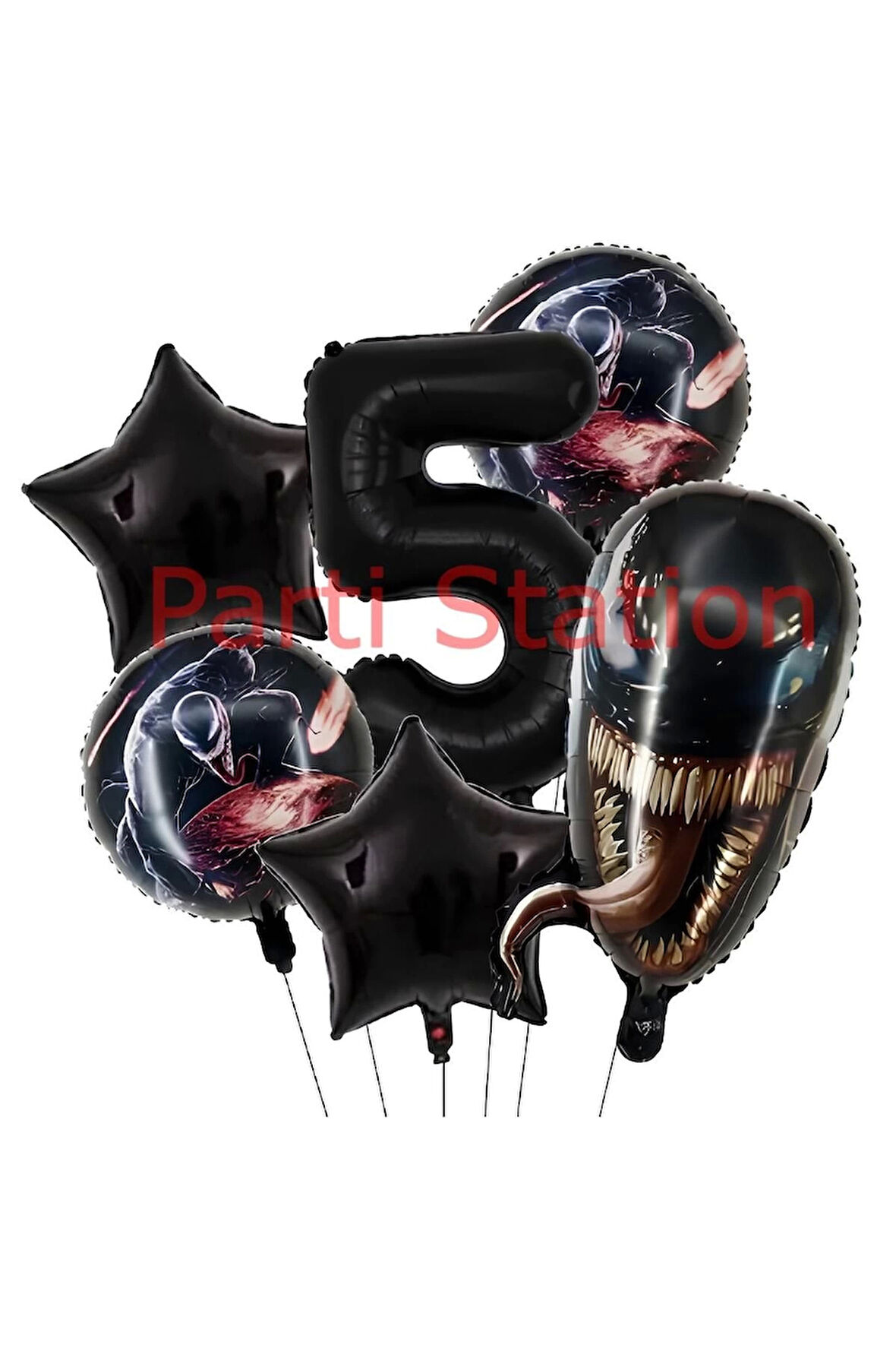 Zehirli Öfke Venom 8 Yaş Doğum Günü Balon Set Venom Tema Doğum Günü Parti Balon Set
