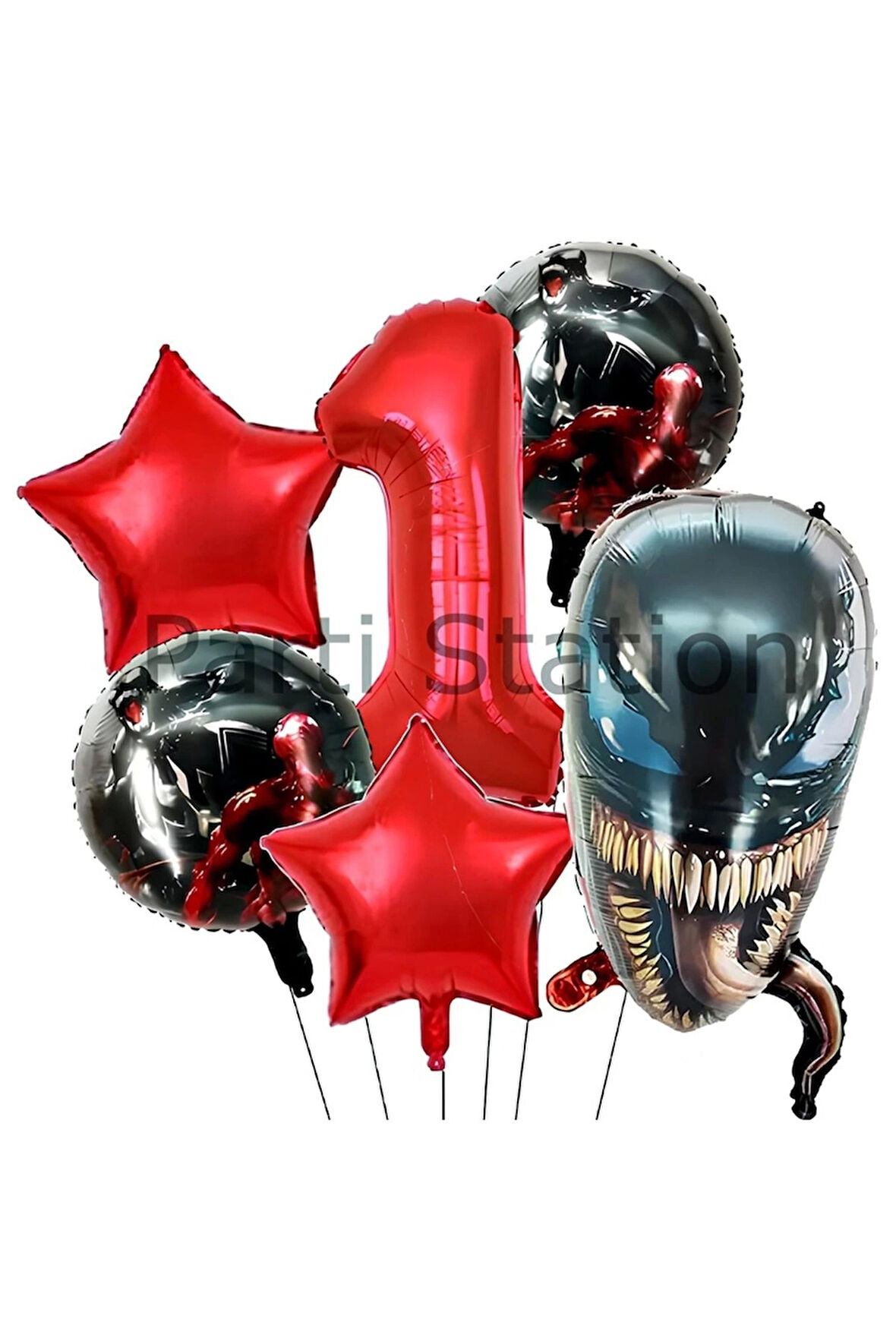 Zehirli Öfke Venom 4 Yaş Doğum Günü Balon Set Venom Kırmızı Konsept Doğum Günü Parti Balon Set