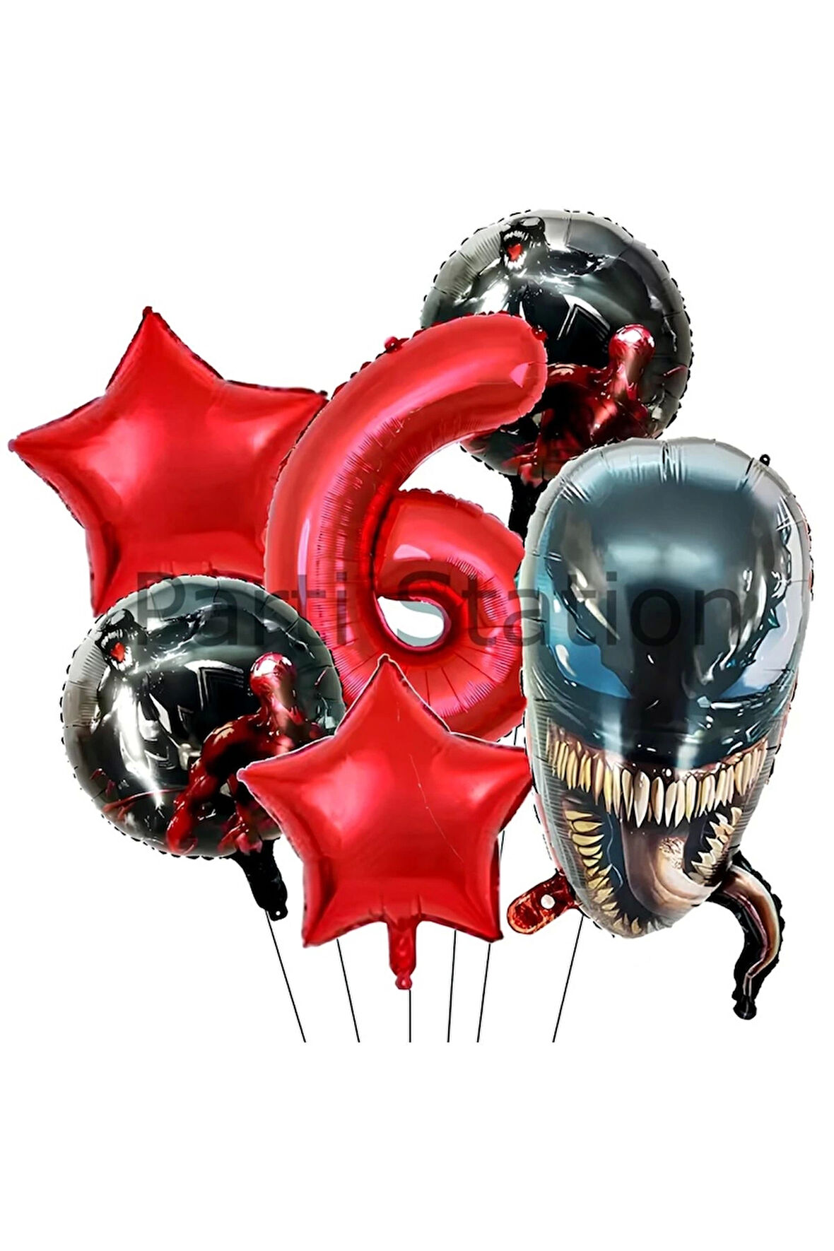 Zehirli Öfke Venom 4 Yaş Doğum Günü Balon Set Venom Kırmızı Konsept Doğum Günü Parti Balon Set