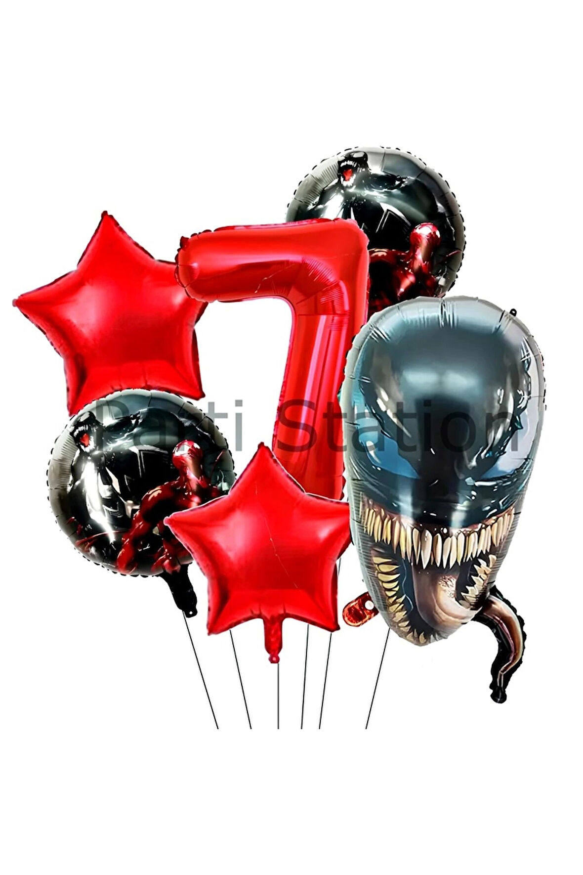 Zehirli Öfke Venom 4 Yaş Doğum Günü Balon Set Venom Kırmızı Konsept Doğum Günü Parti Balon Set