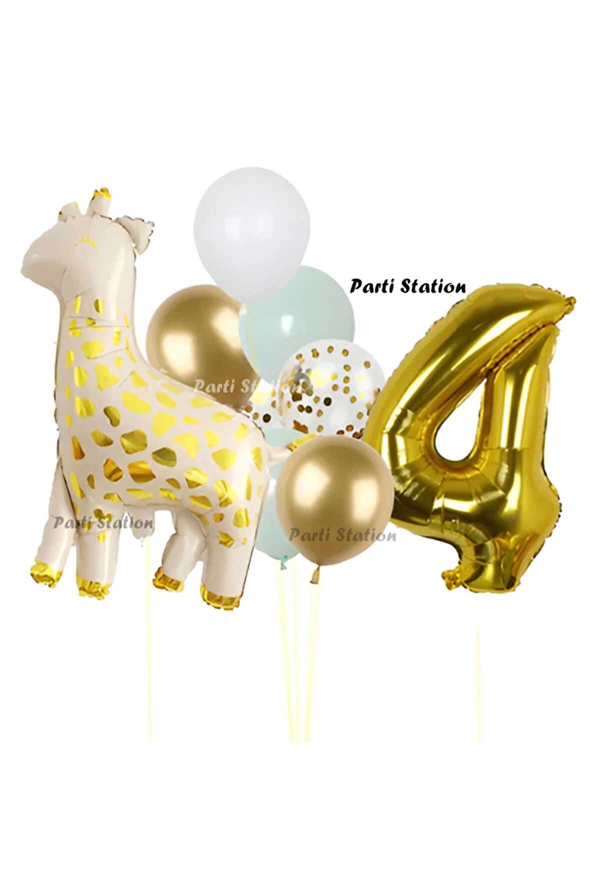 Sevimli Zürafa Konsept 2 Yaş Doğum Günü Balon Set Safari Tema Zürafa Parti Doğum Günü Balon Set