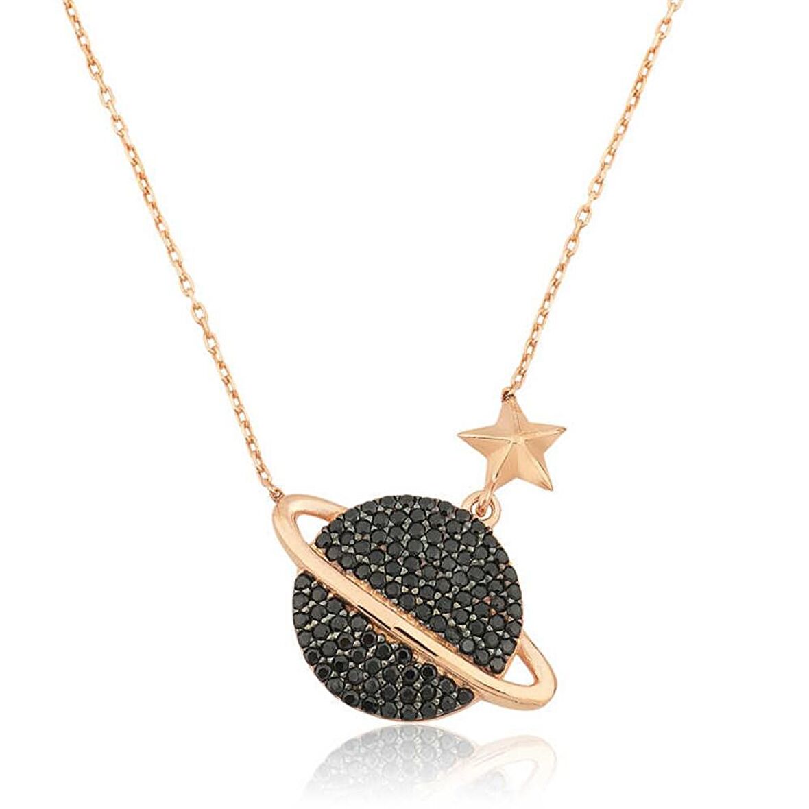 Gümüş Gezegen Kadın Kolye 