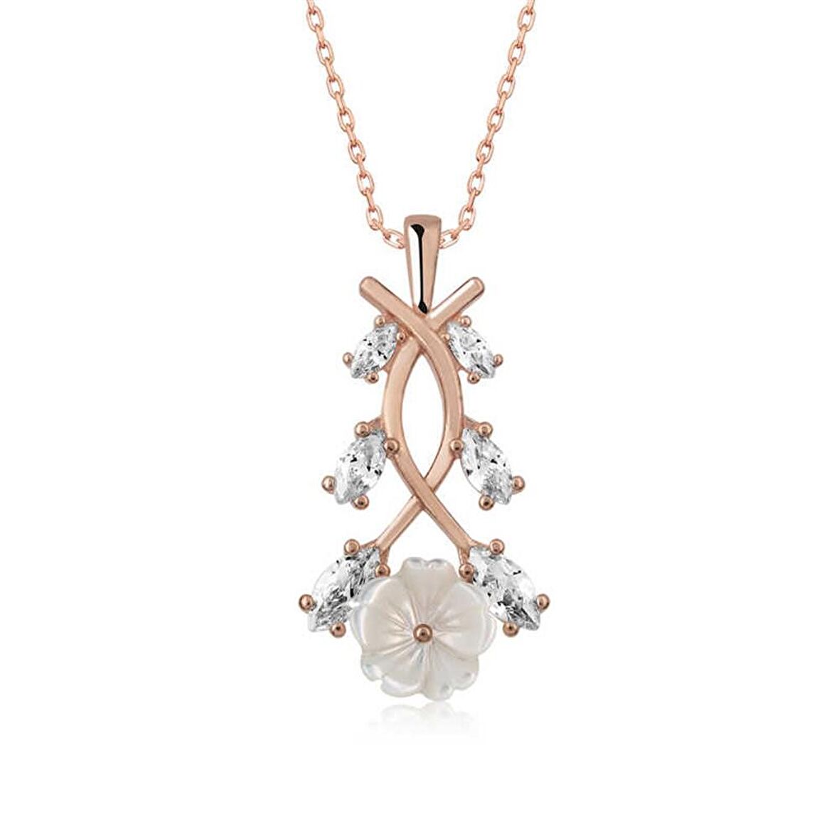 Gümüş Bahar Çiçeği Kolye 