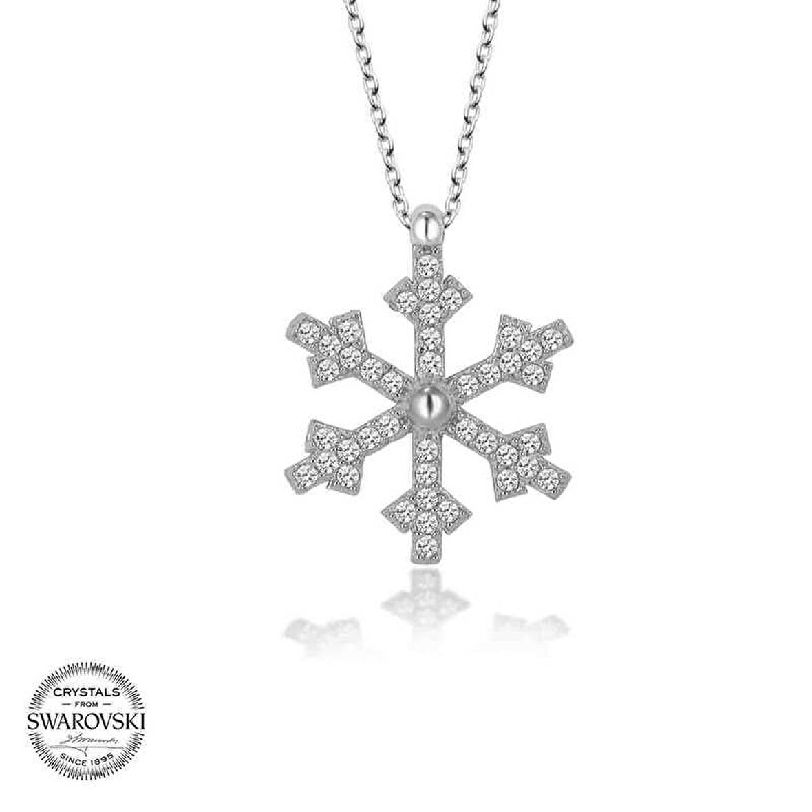 Swarovski Taşlı Gümüş Kartanesi Kadın Kolye