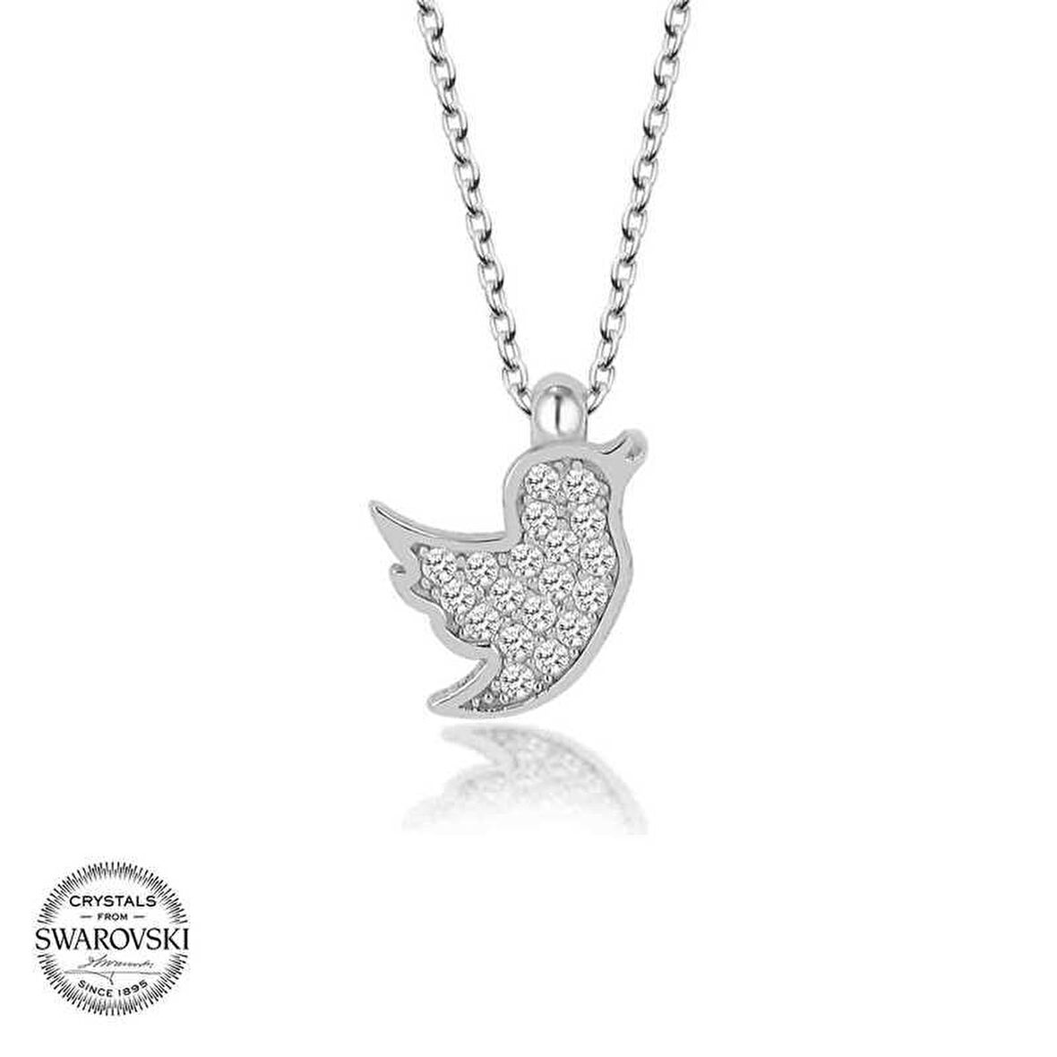 Swarovski Taşlı Gümüş Sırataş Kadın Kolye