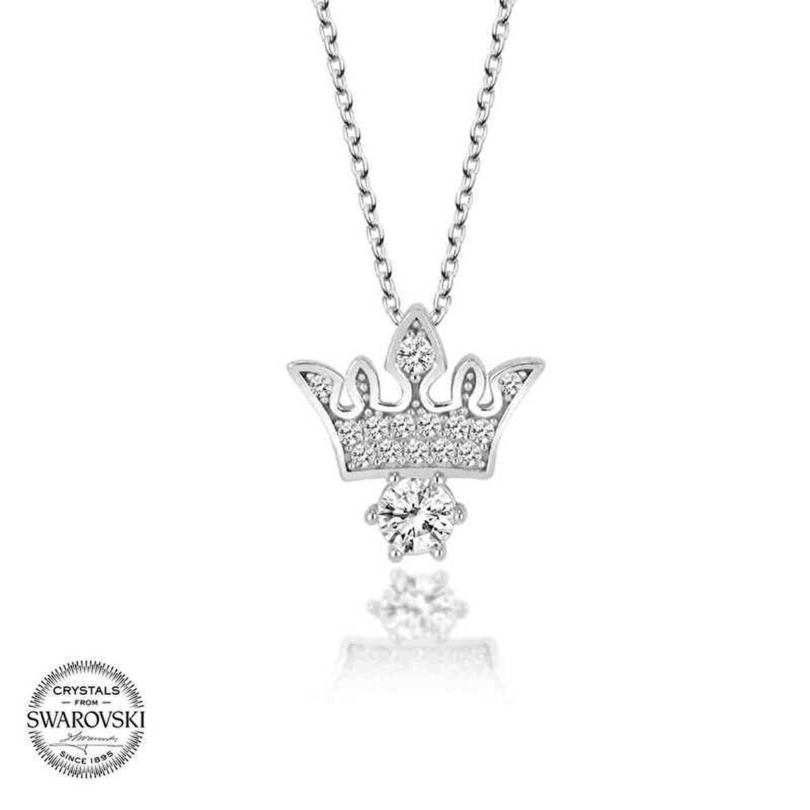 Swarovski Taşlı Gümüş Gezegen Kadın Kolye