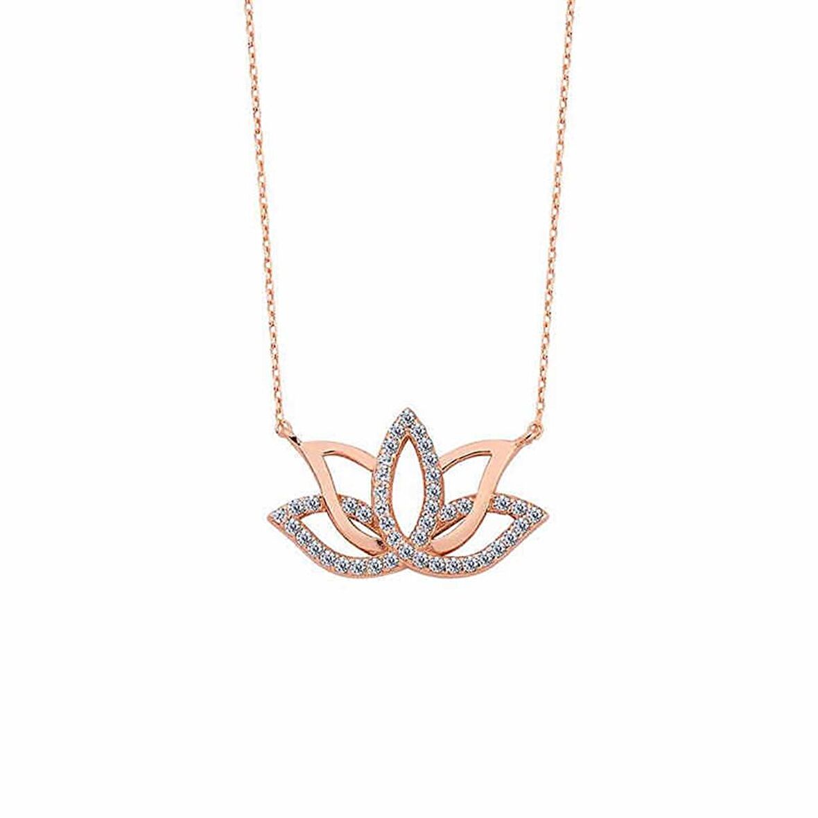 Gümüş Lotus Çiçeği Kolye